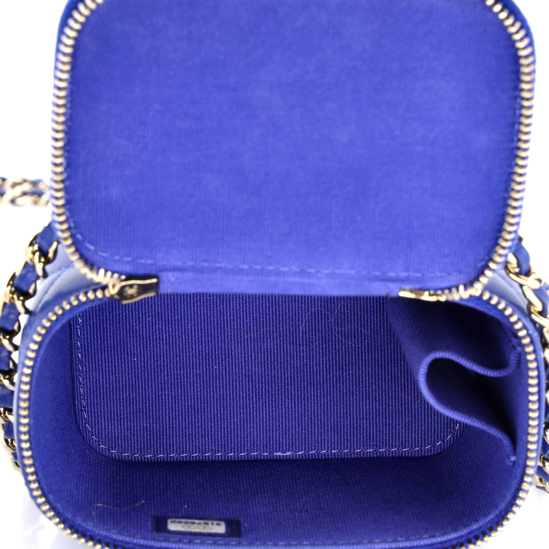 Classic Top Handle Vanity Case with Chain Quilted Lambskin Mini - Image 5