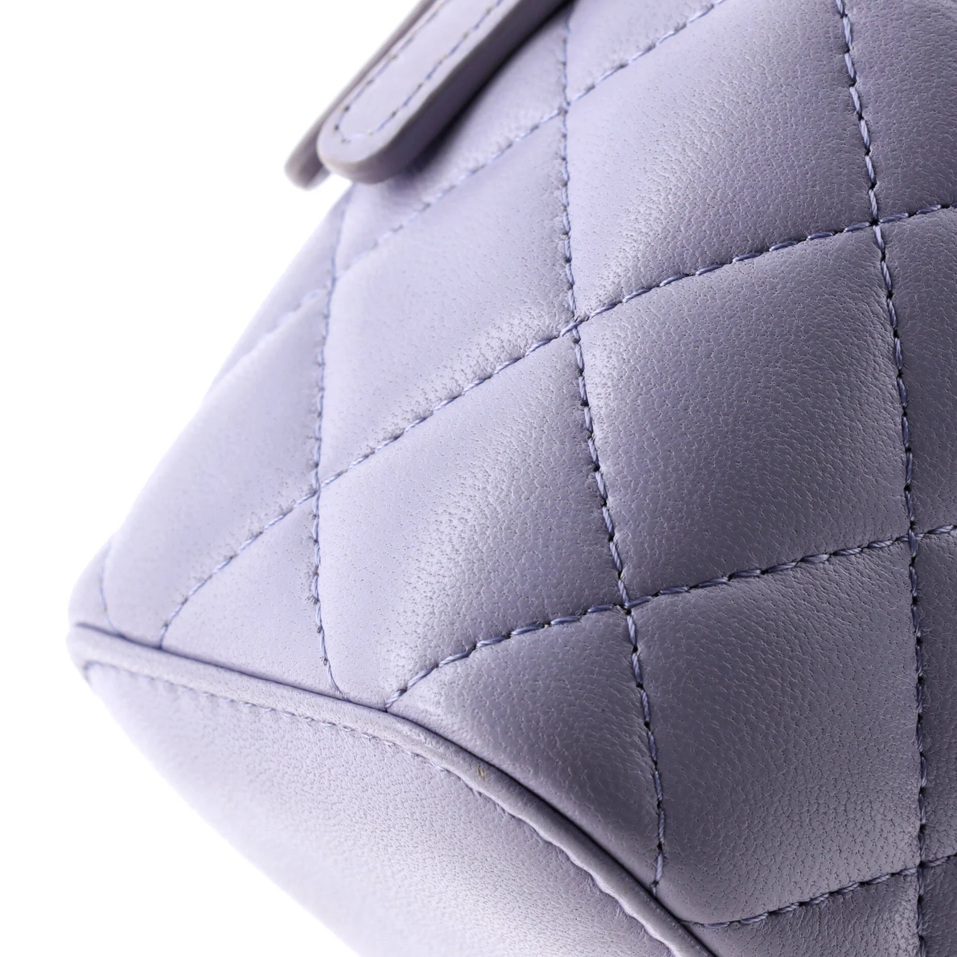 Classic Top Handle Vanity Case with Chain Quilted Lambskin Mini - Image 7