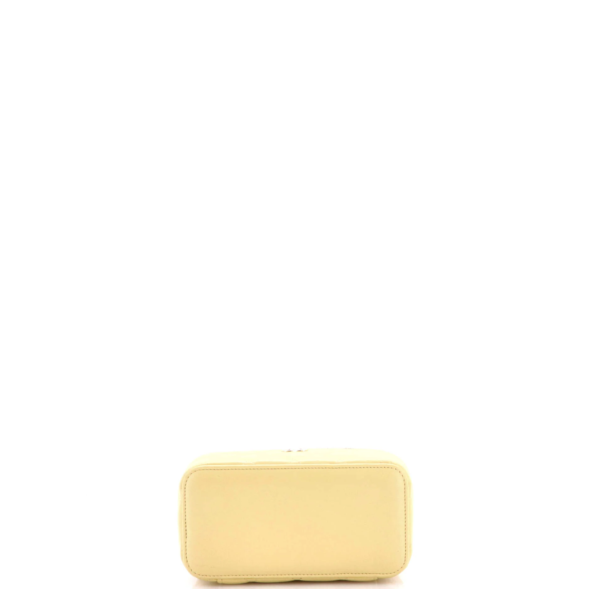 Classic Top Handle Vanity Case with Chain Quilted Lambskin Small - Image 4