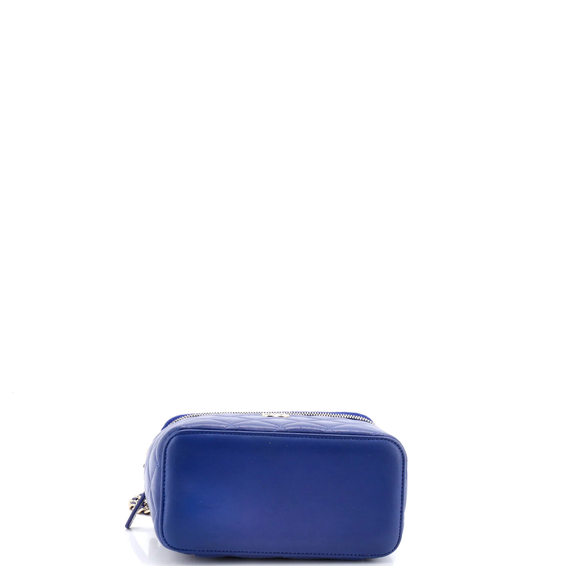 Classic Top Handle Vanity Case with Chain Quilted Lambskin Small - Image 4