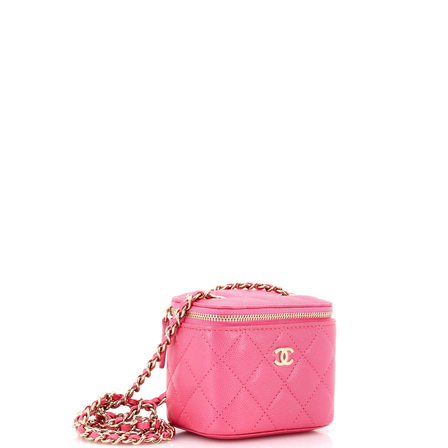 Classic Vanity Case with Chain Quilted Caviar Mini - Image 2