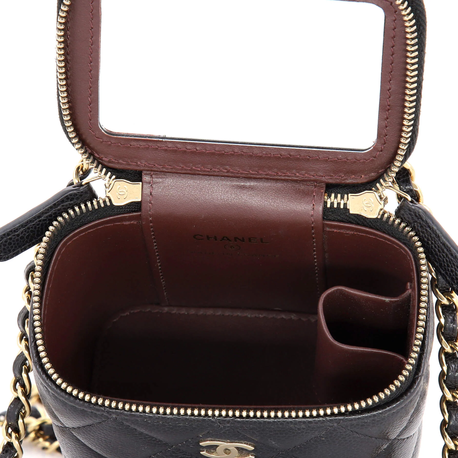 Classic Vanity Case with Chain Quilted Caviar Mini - Image 5