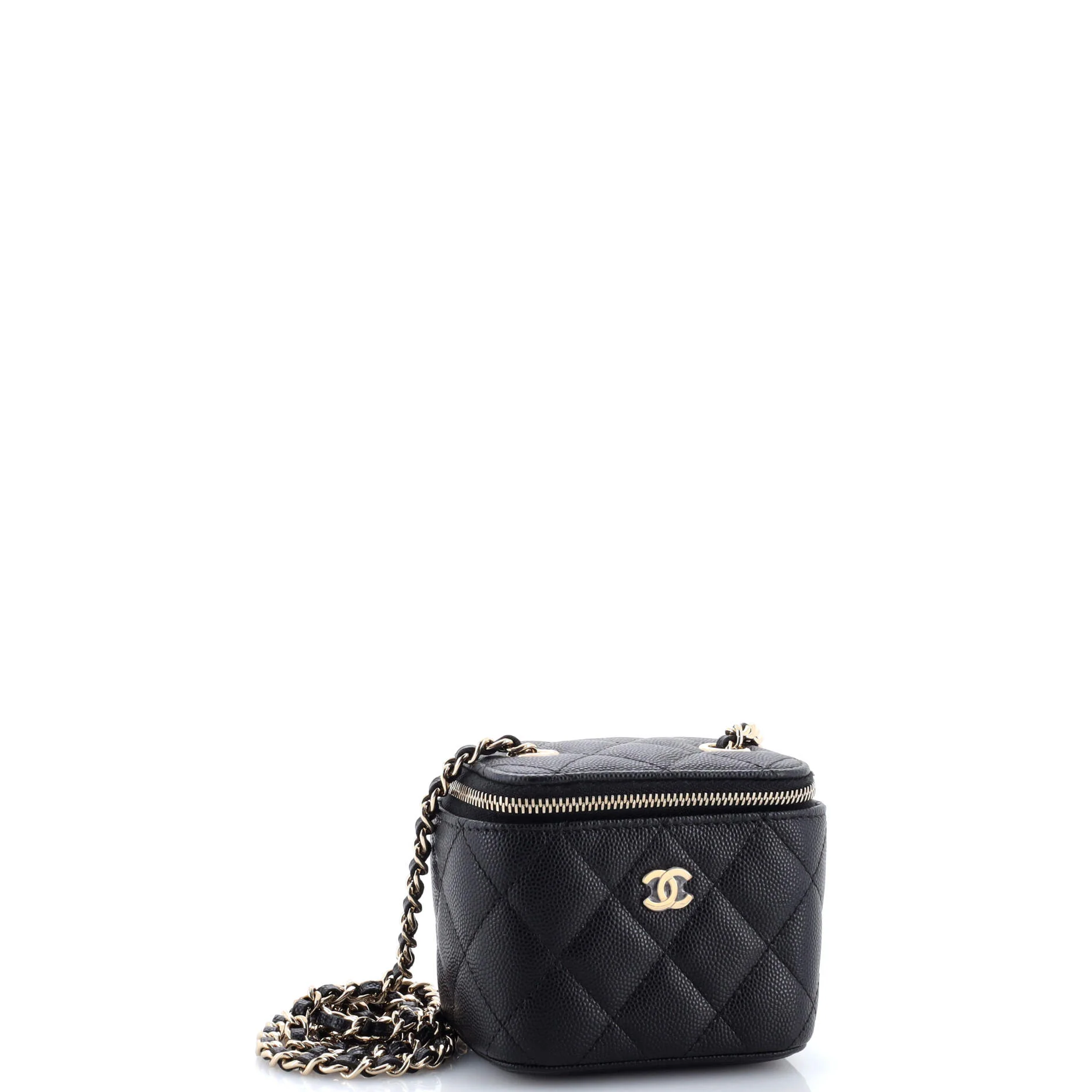 Classic Vanity Case with Chain Quilted Caviar Mini - Image 2