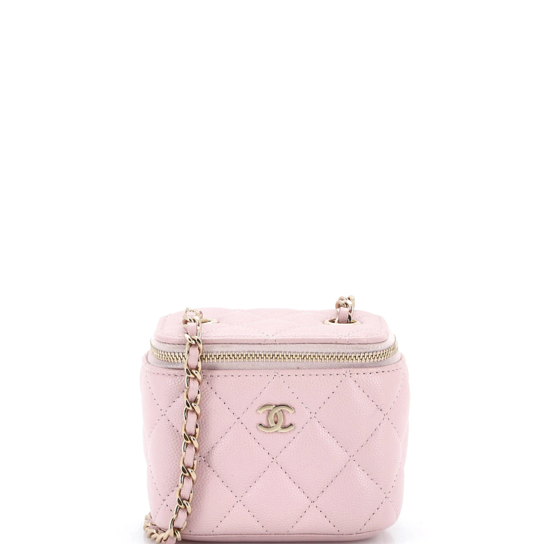 Classic Vanity Case with Chain Quilted Caviar Mini
