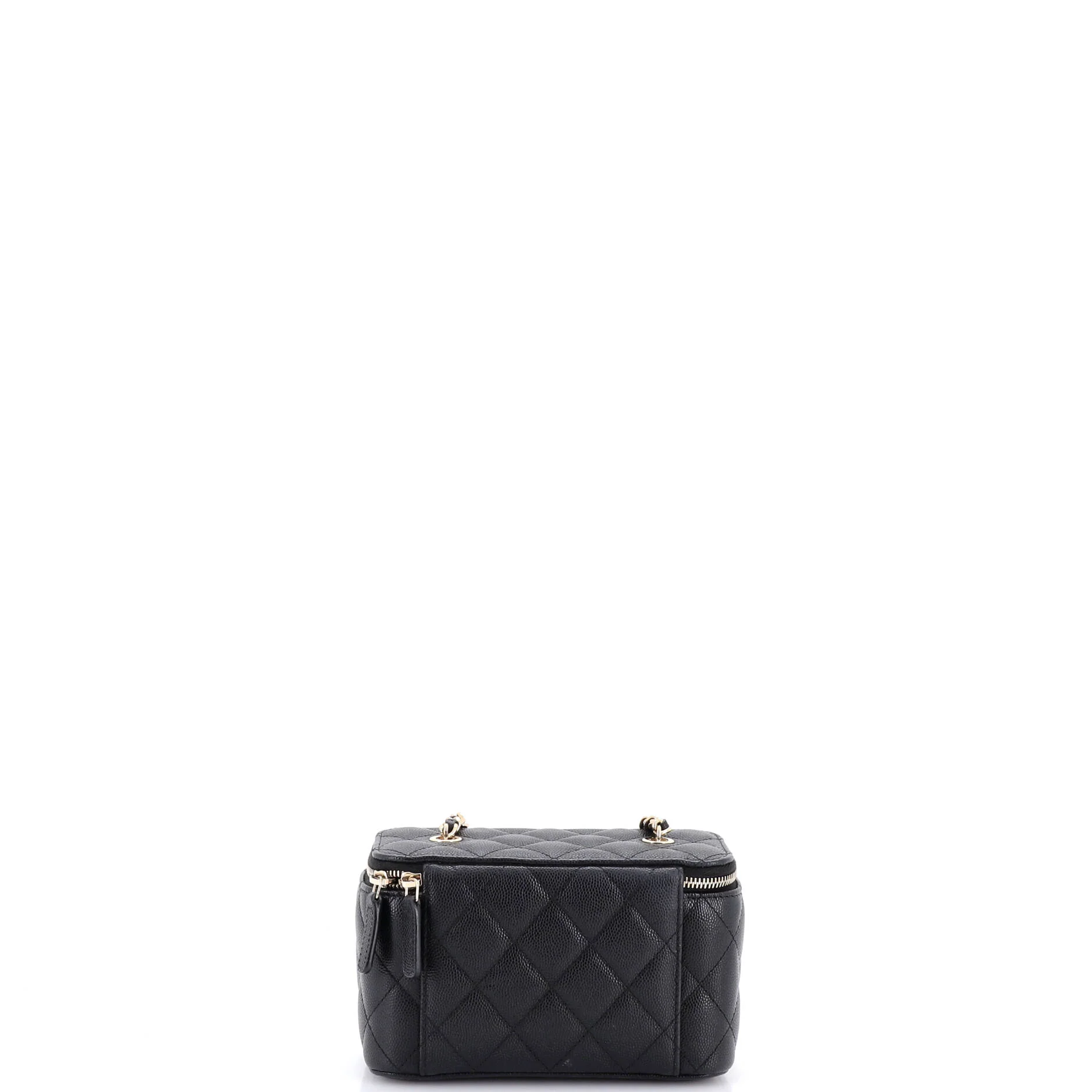 Classic Vanity Case with Chain Quilted Caviar Small - Image 3