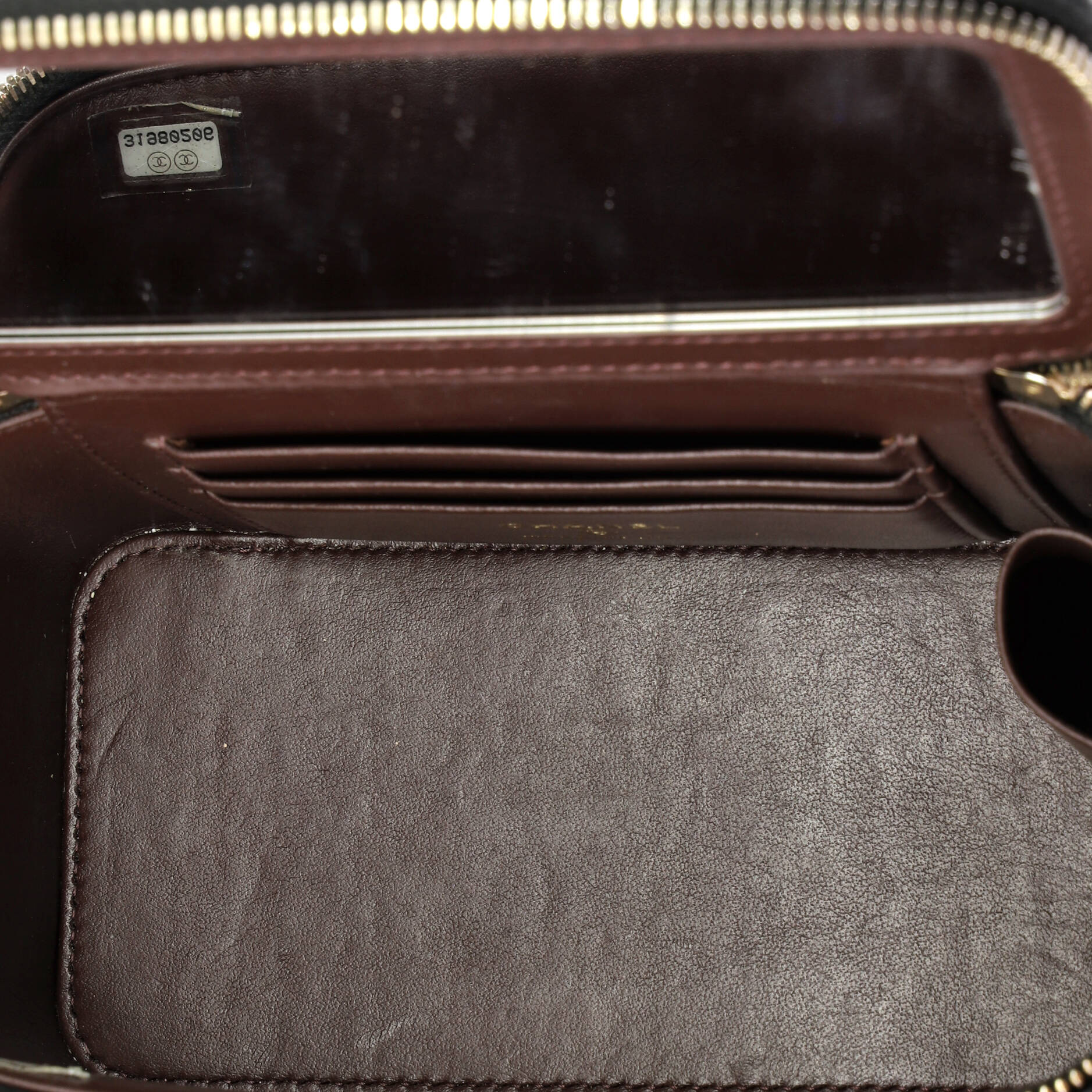 Classic Vanity Case with Chain Quilted Caviar Small - Image 5