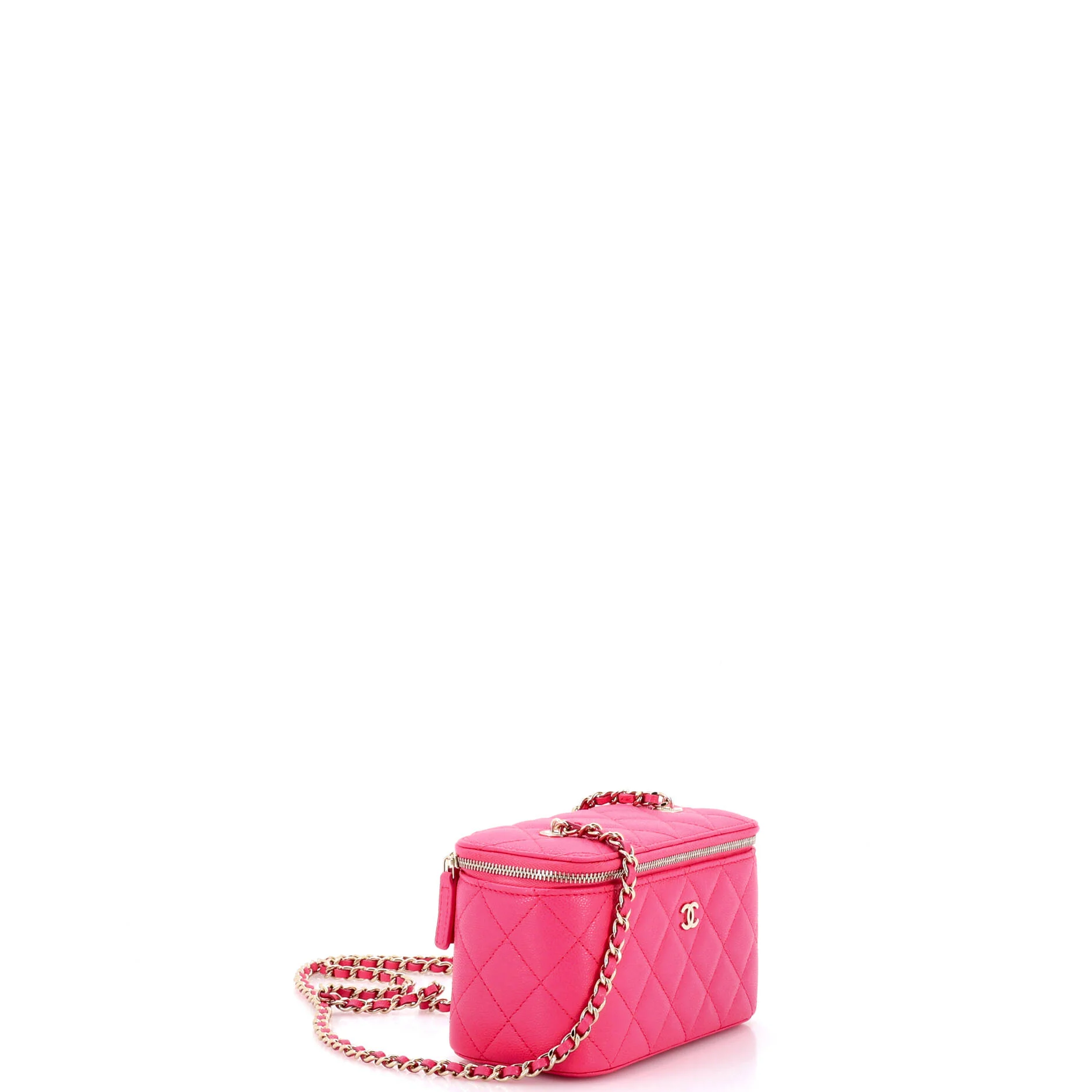 Classic Vanity Case with Chain Quilted Caviar Small - Image 2