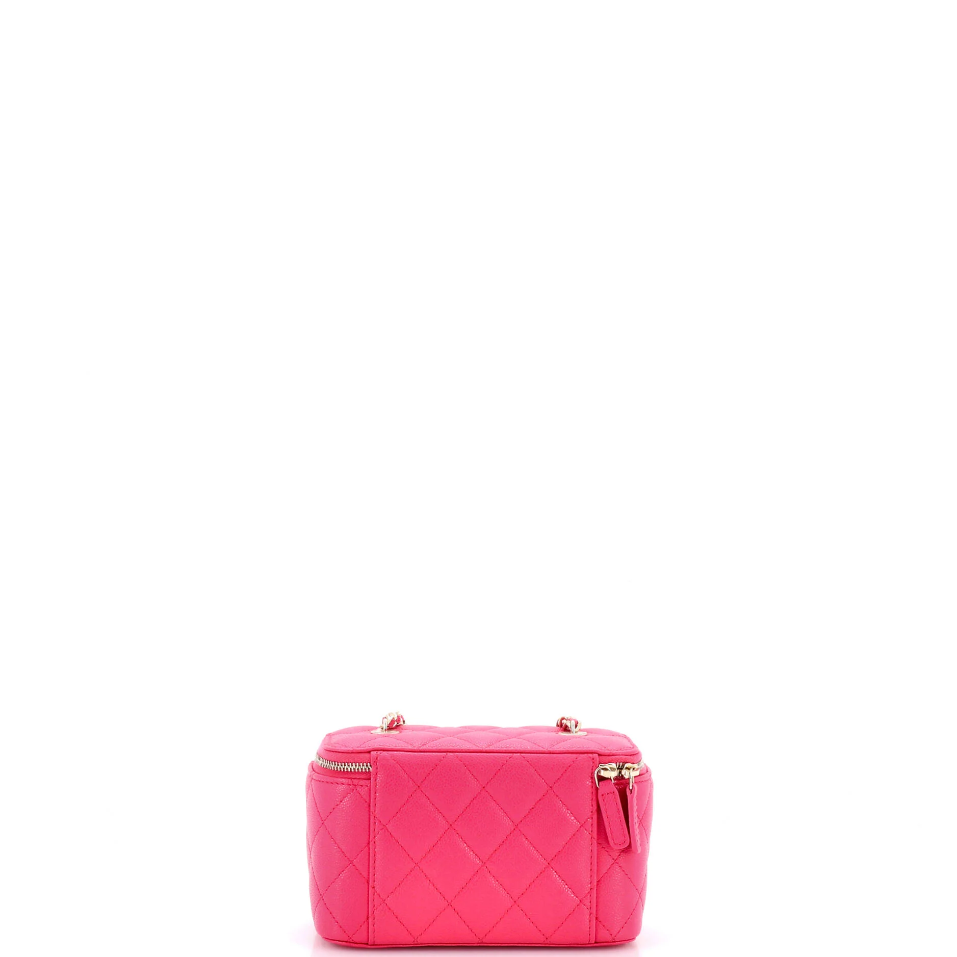 Classic Vanity Case with Chain Quilted Caviar Small - Image 3