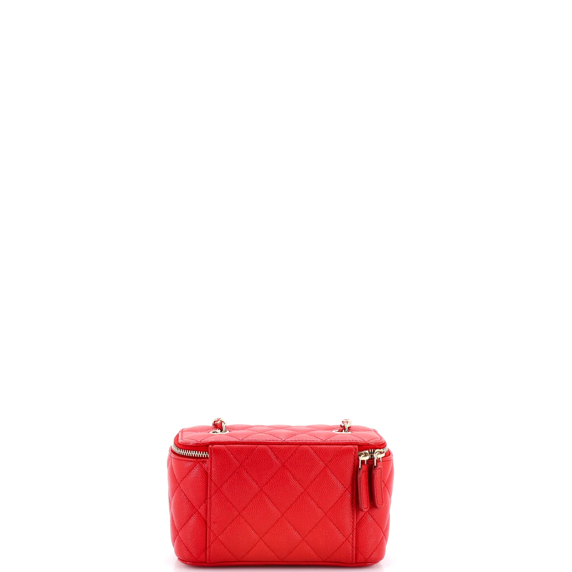 Classic Vanity Case with Chain Quilted Caviar Small - Image 4