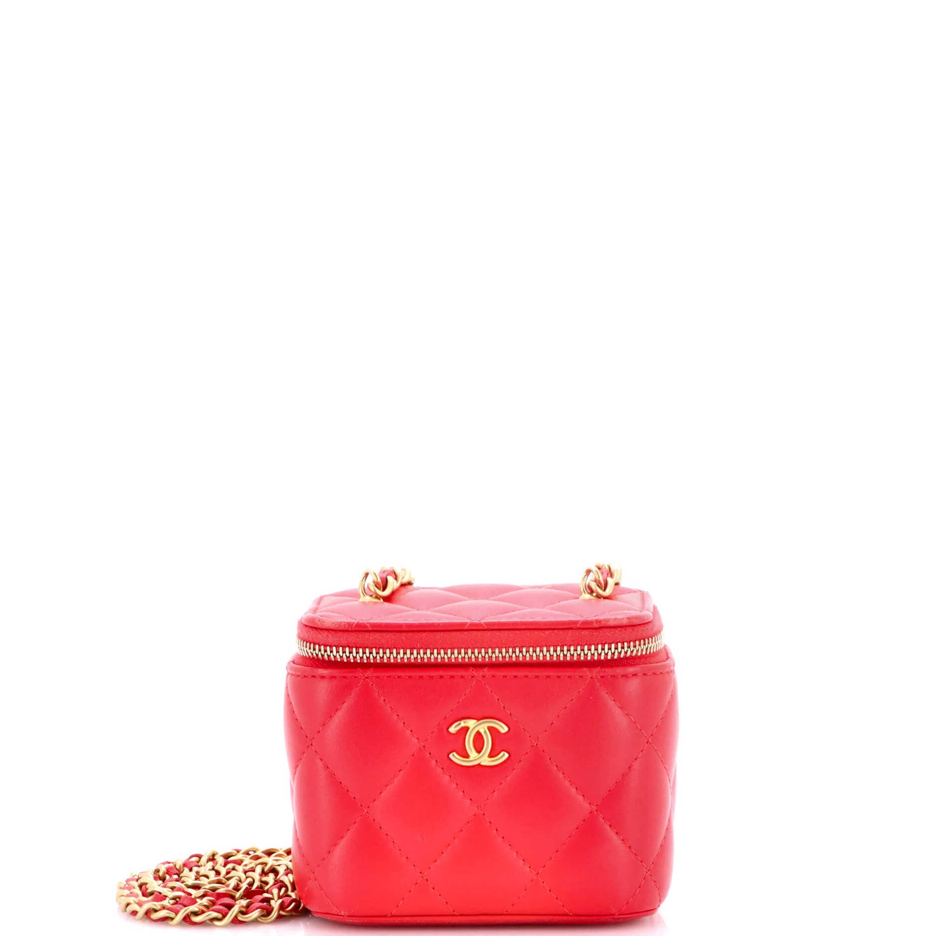 Classic Vanity Case with Chain Quilted Lambskin Mini