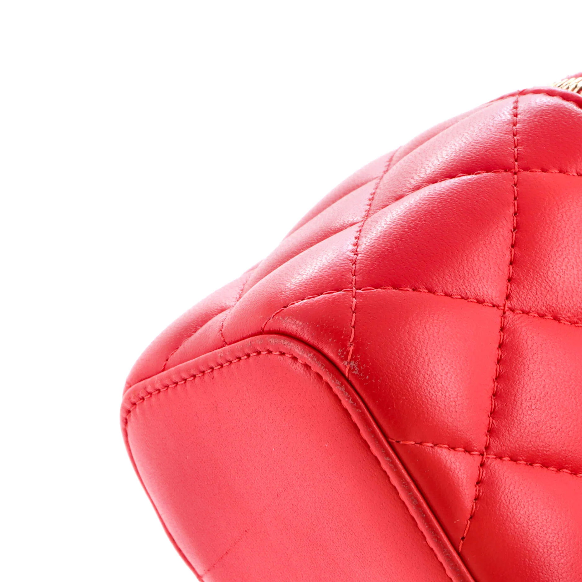 Classic Vanity Case with Chain Quilted Lambskin Mini - Image 6