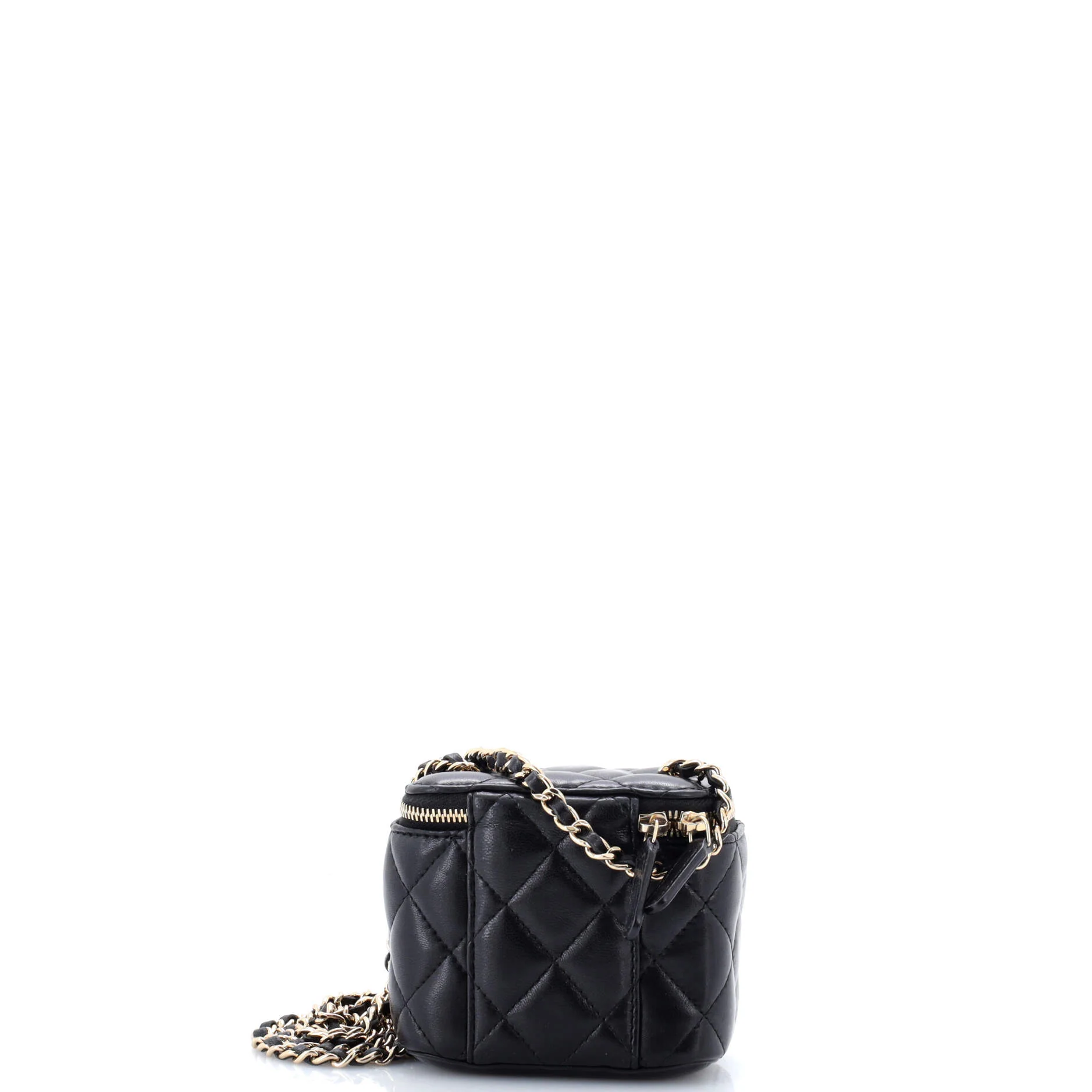 Classic Vanity Case with Chain Quilted Lambskin Mini - Image 3