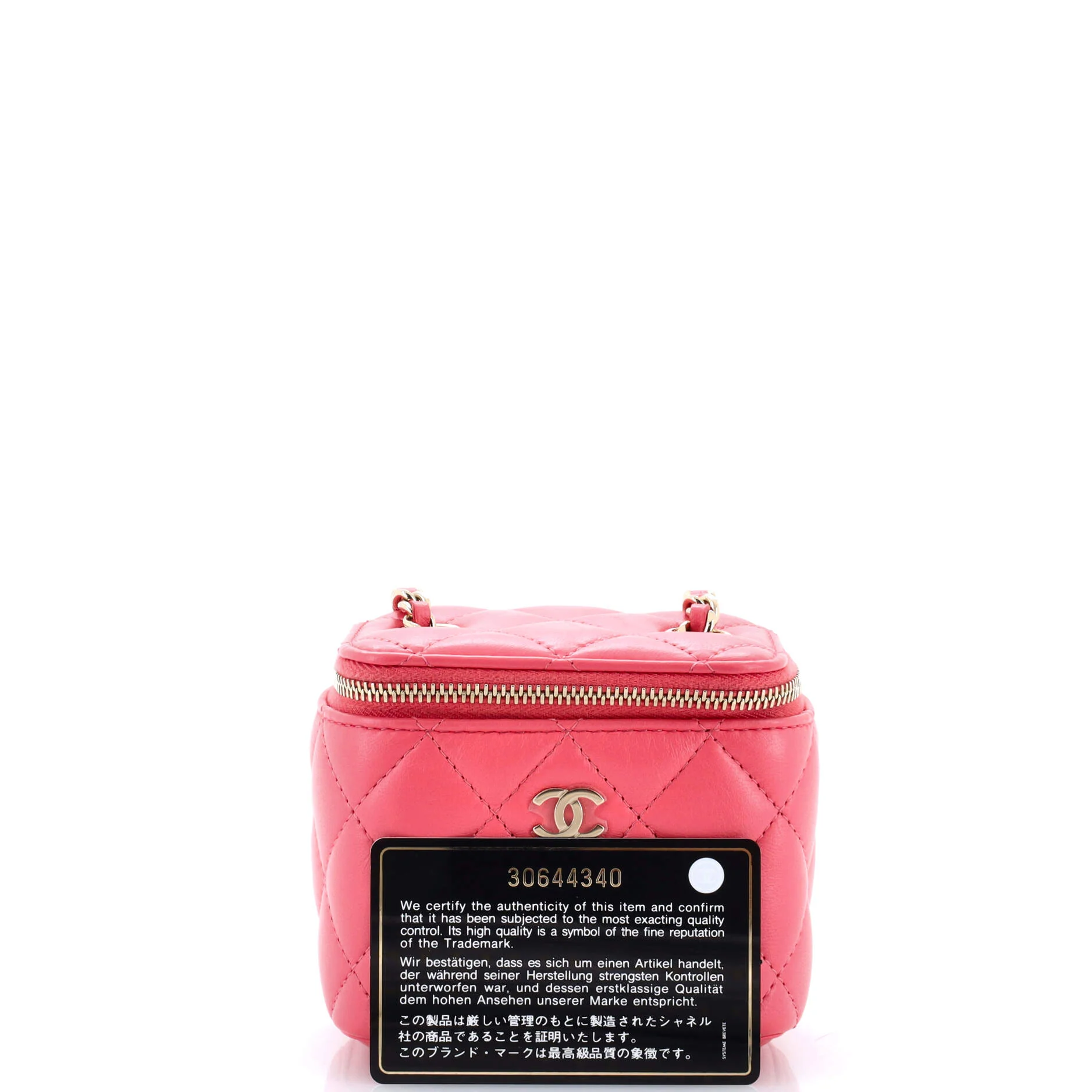 Classic Vanity Case with Chain Quilted Lambskin Mini - Image 2
