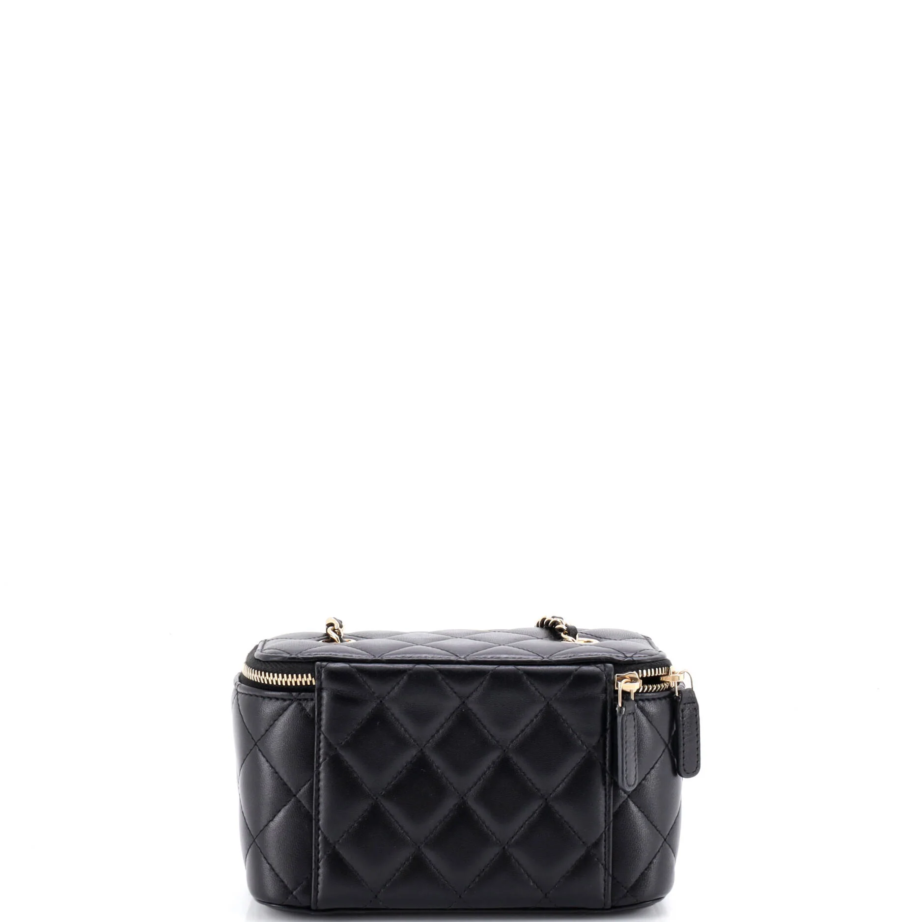 Classic Vanity Case with Chain Quilted Lambskin Small - Image 3
