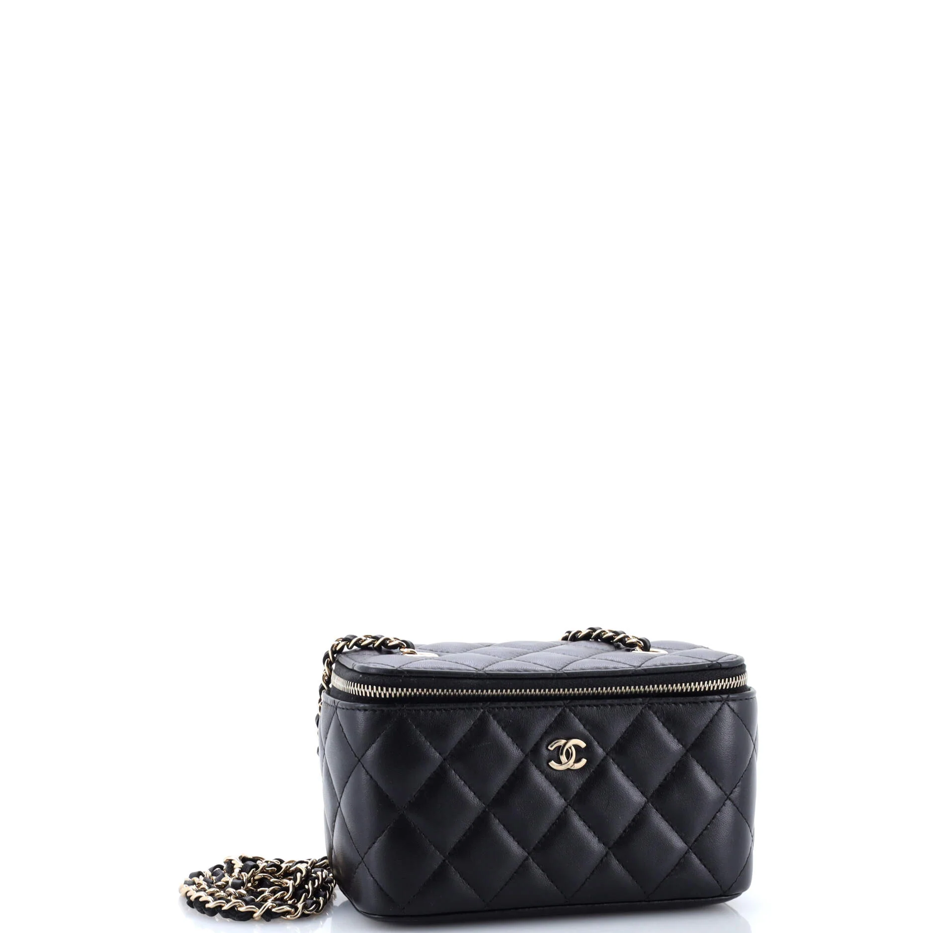Classic Vanity Case with Chain Quilted Lambskin Small - Image 3