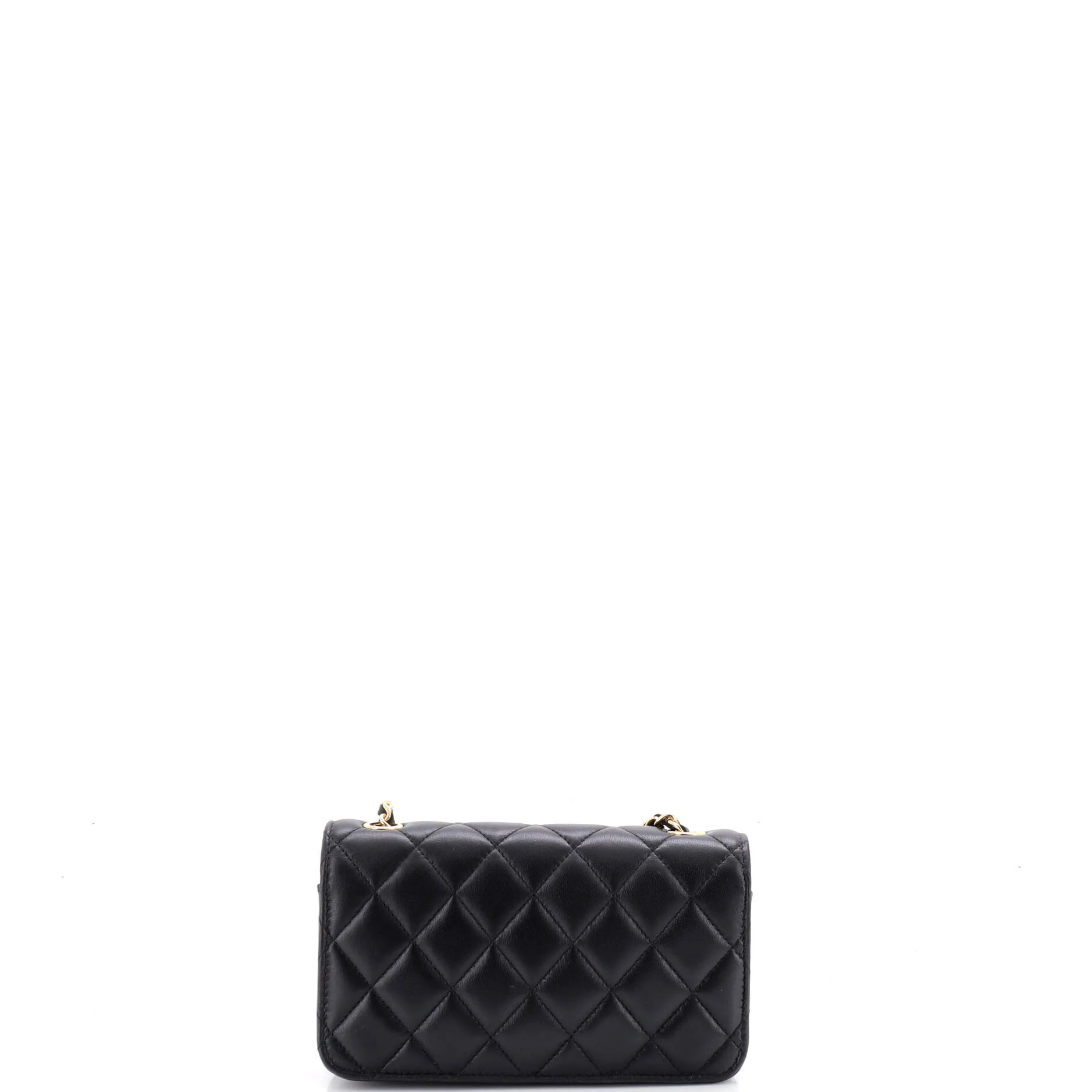 Coco Casino Flap Phone Holder with Chain Quilted Lambskin - Image 3