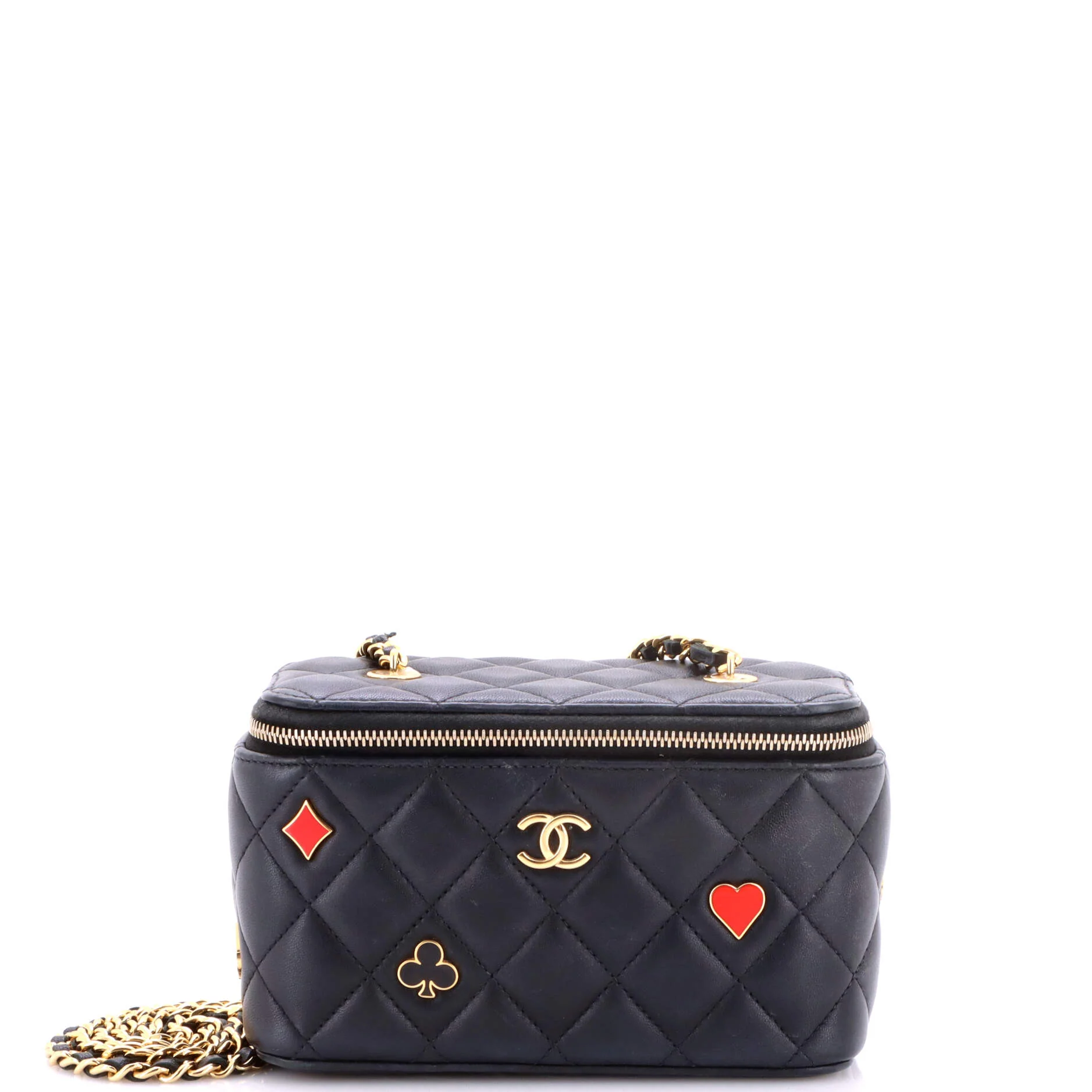 Coco Casino Vanity Case with Chain Quilted Lambskin Small