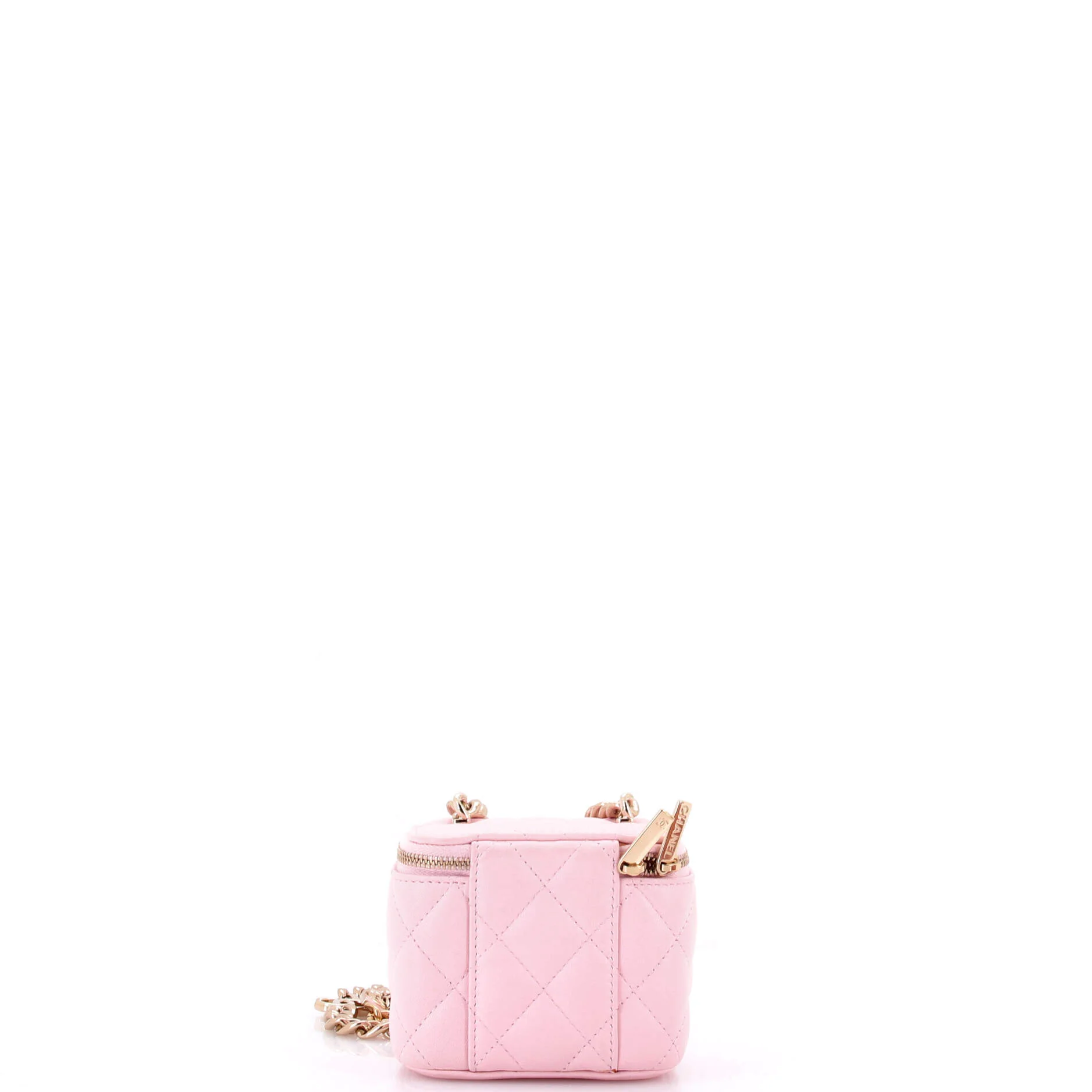 Coco Enamel Strap Vanity Case with Chain Quilted Lambskin Mini - Image 3