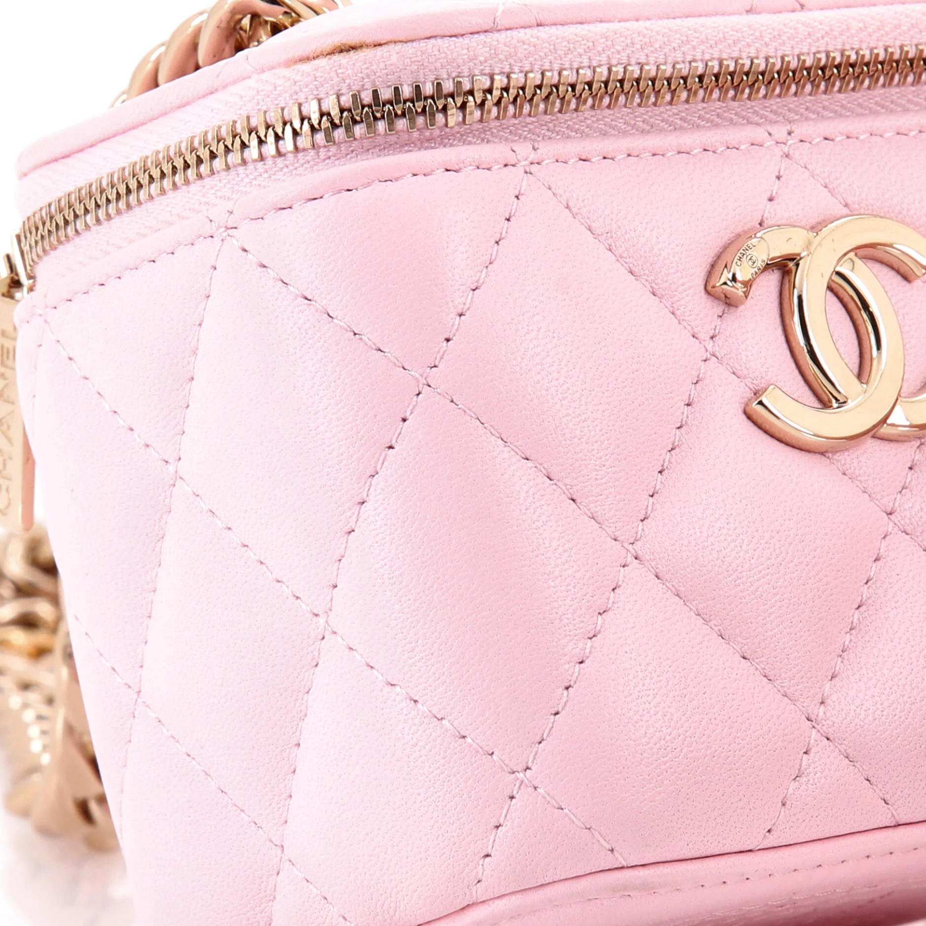 Coco Enamel Strap Vanity Case with Chain Quilted Lambskin Mini - Image 6