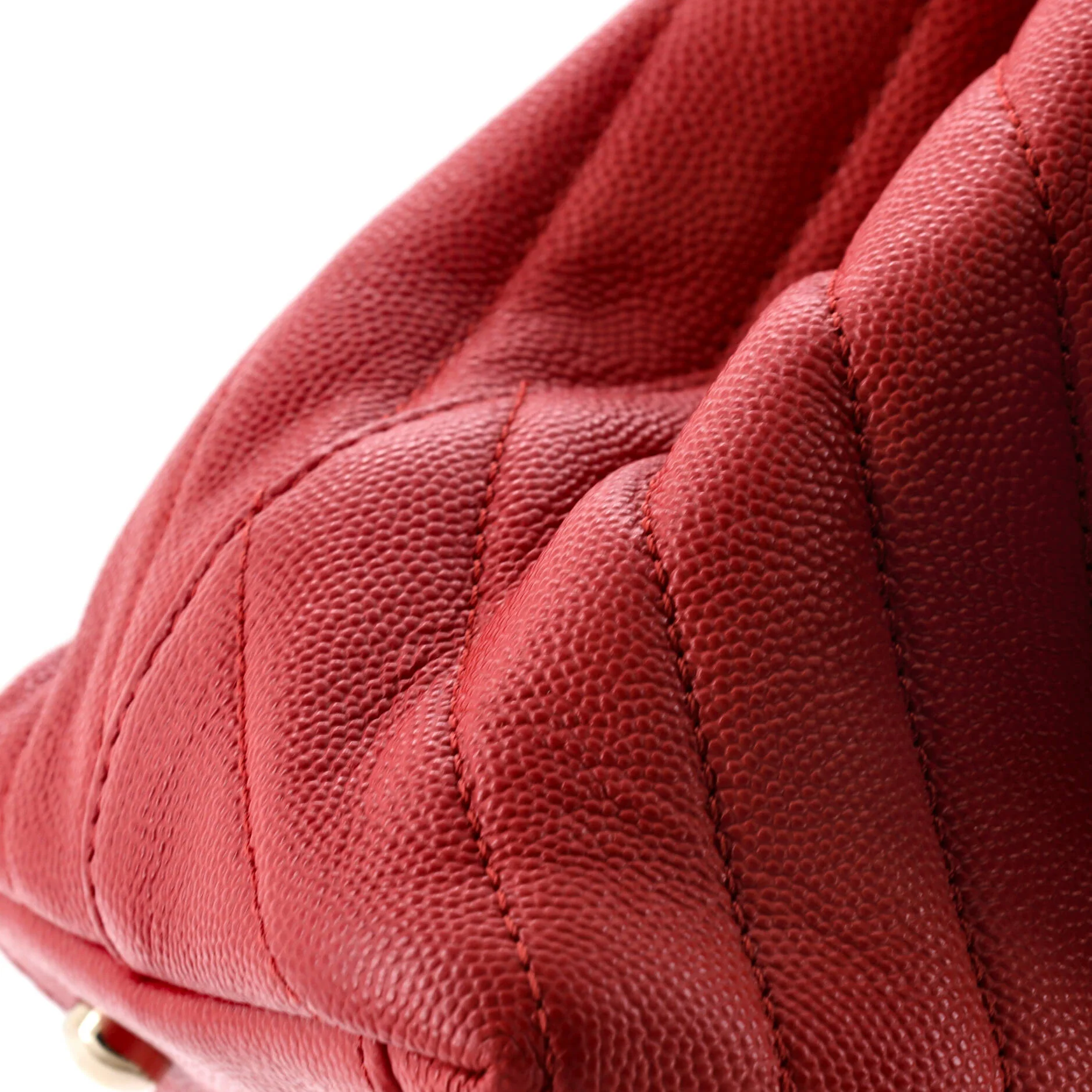 Coco Top Handle Bag Chevron Caviar Small - Image 6