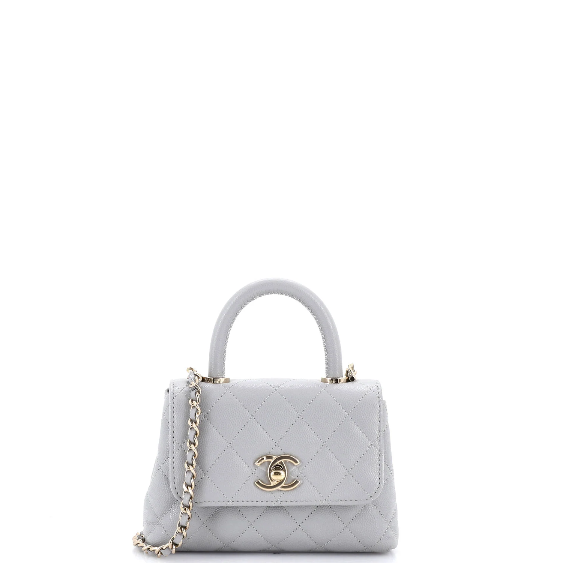 Coco Top Handle Bag Quilted Caviar Extra Mini