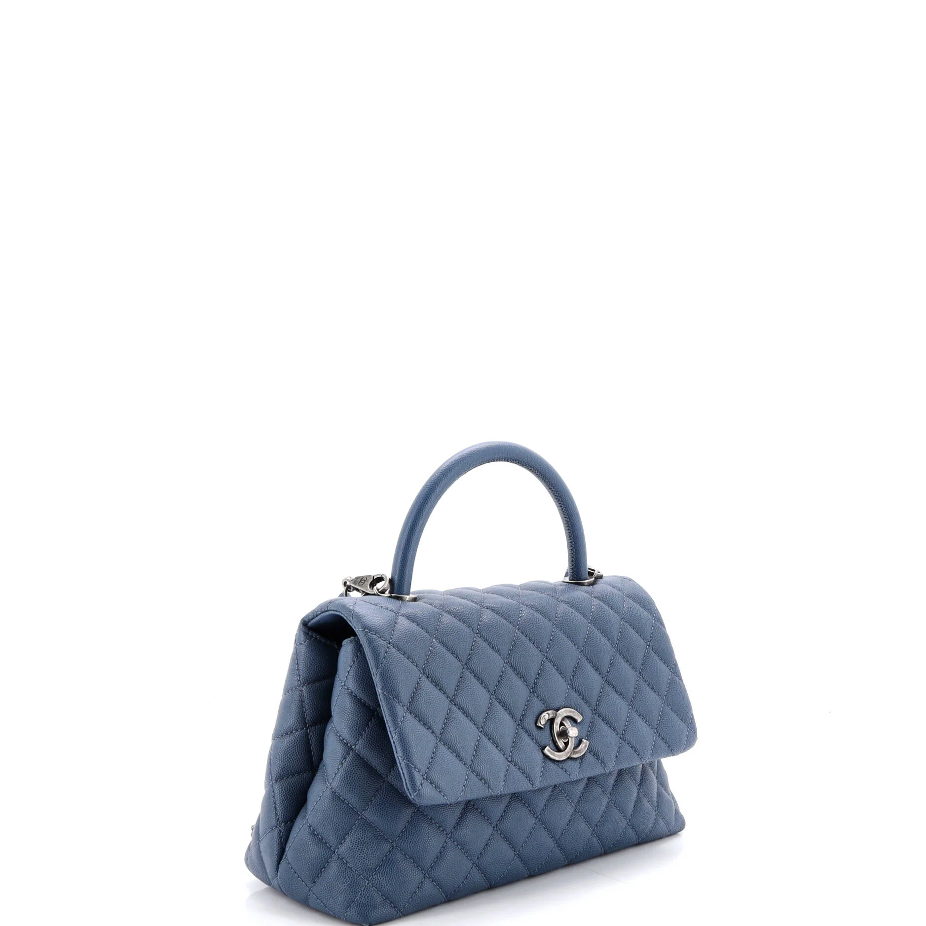 Coco Top Handle Bag Quilted Caviar Small - Image 3