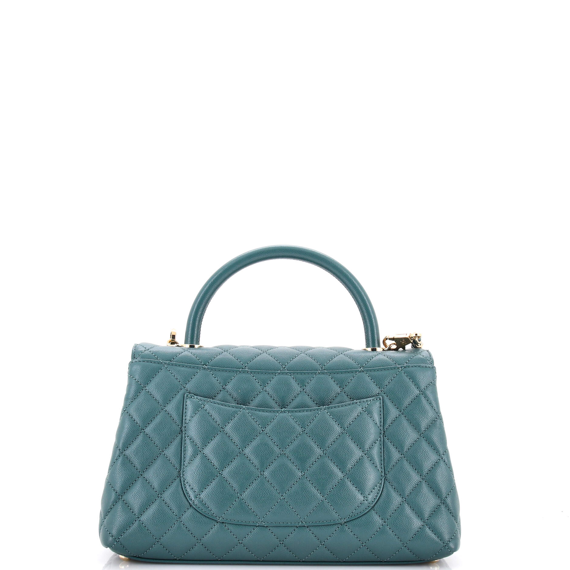 Coco Top Handle Bag Quilted Caviar Small - Image 3