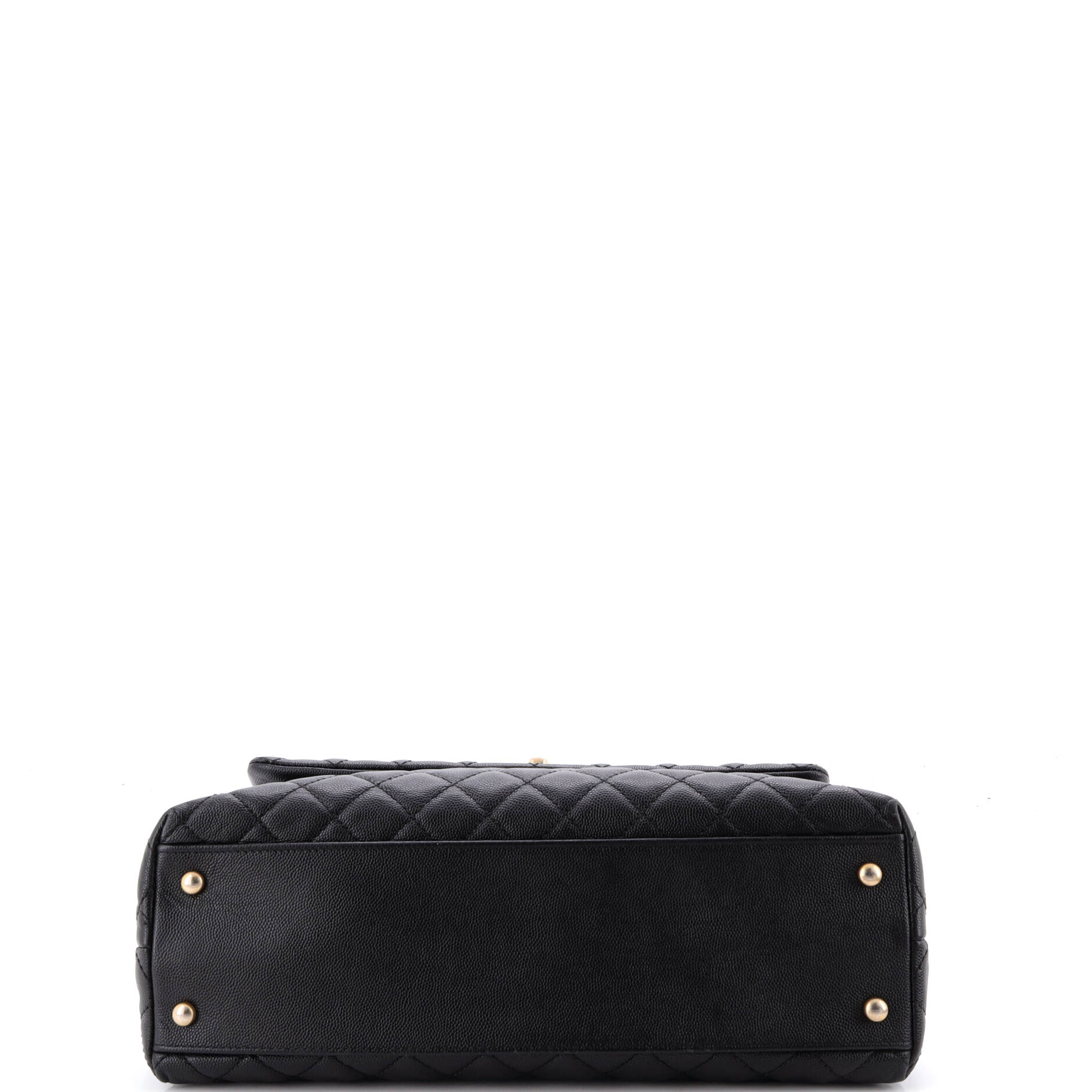 Coco Top Handle Bag Quilted Caviar with Lizard Medium - Image 4
