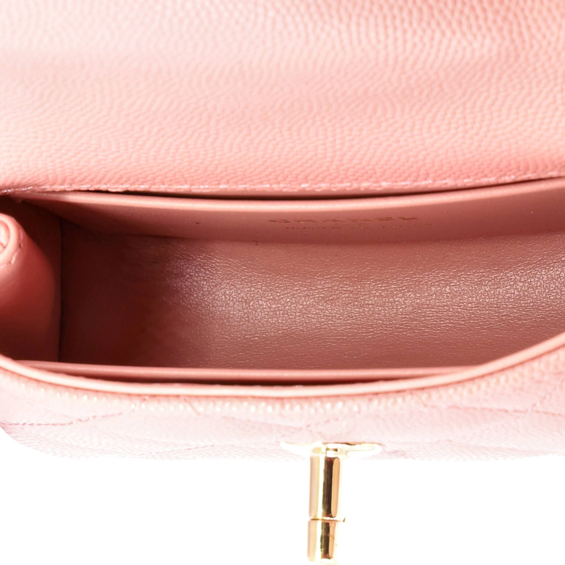 Coco Top Handle Clutch with Chain Quilted Caviar - Image 5