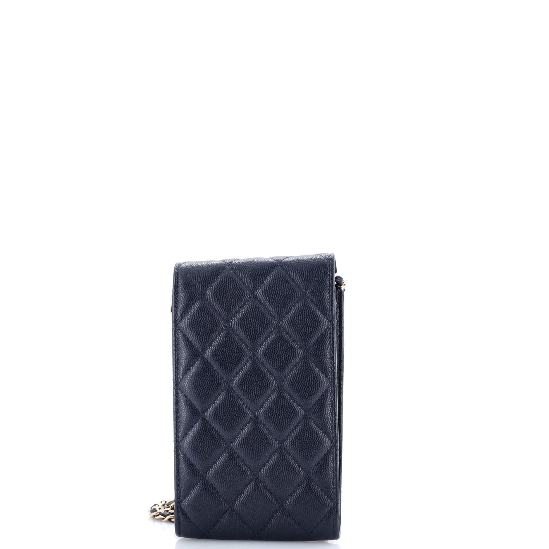 Crystal CC Flap Phone Holder Crossbody Bag with AirPods Pro Case Quilted Caviar - Image 4