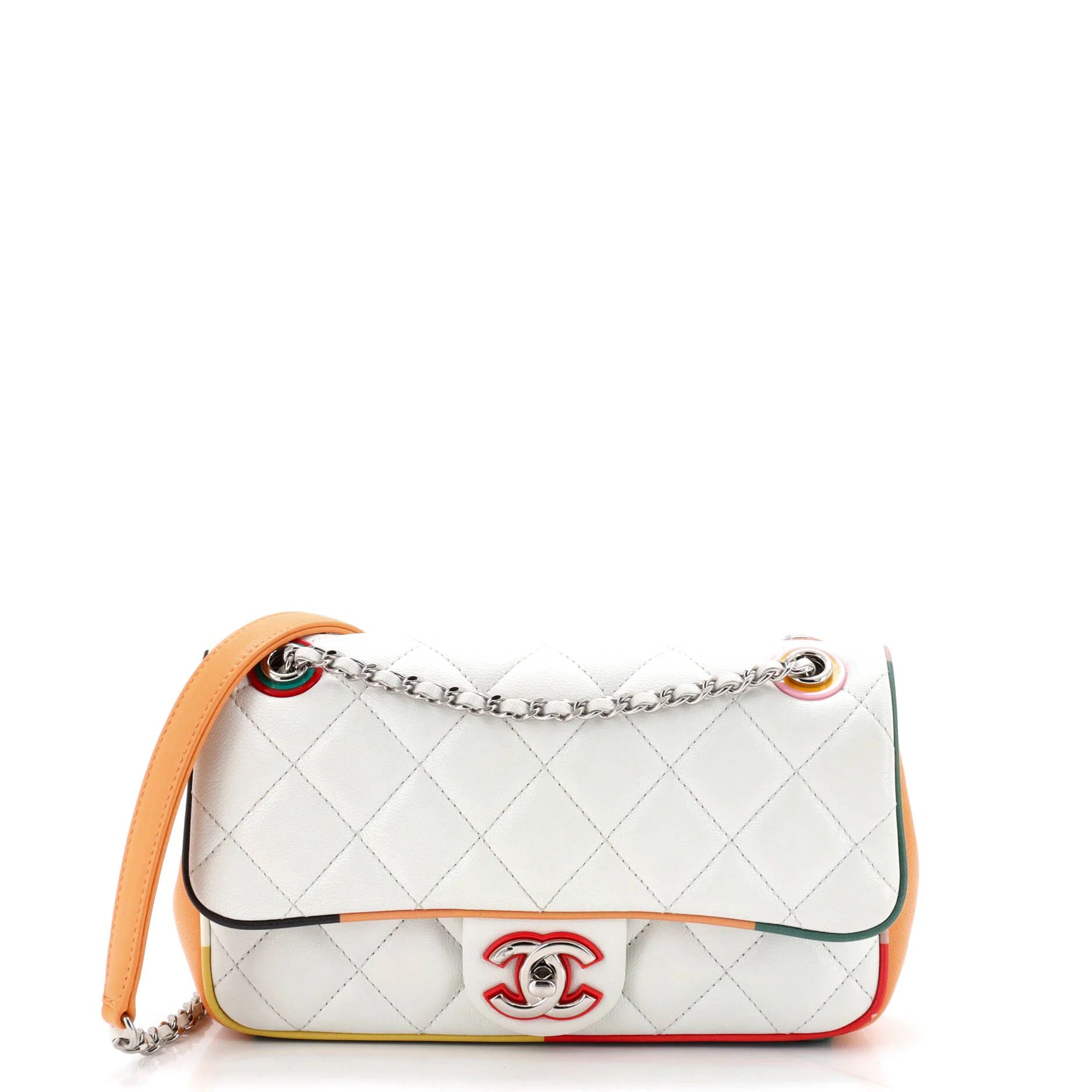 Cuba Color Flap Bag Quilted Lambskin Small