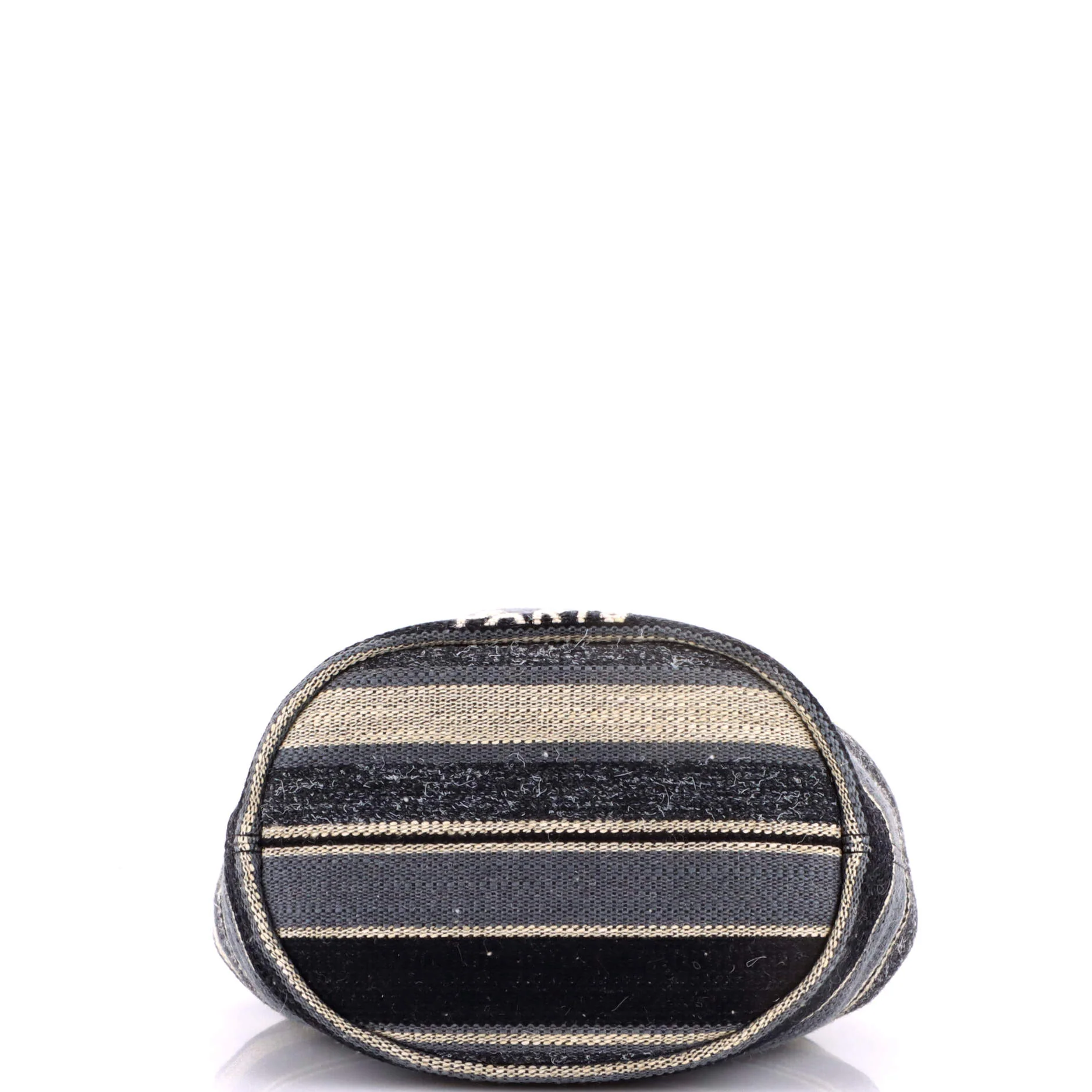 Deauville Drawstring Bucket Bag Canvas with Striped Detail Medium - Image 5