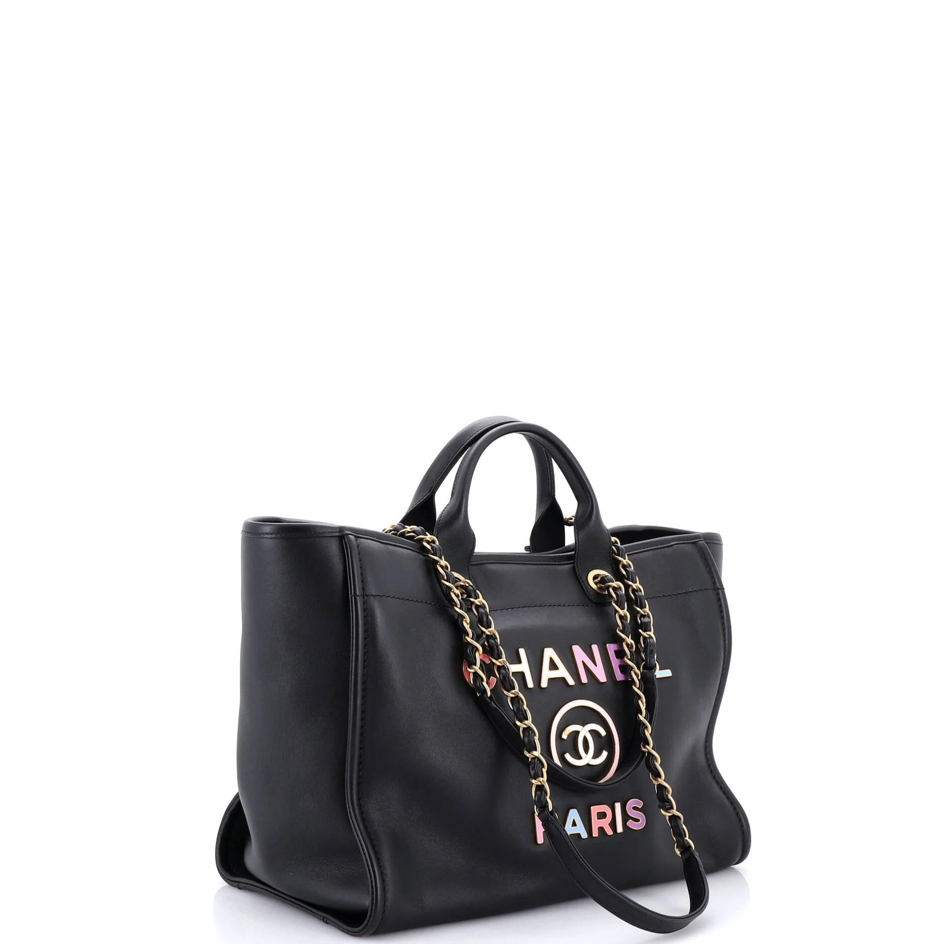 Deauville Tote Calfskin with Enamel Logo Medium - Image 3