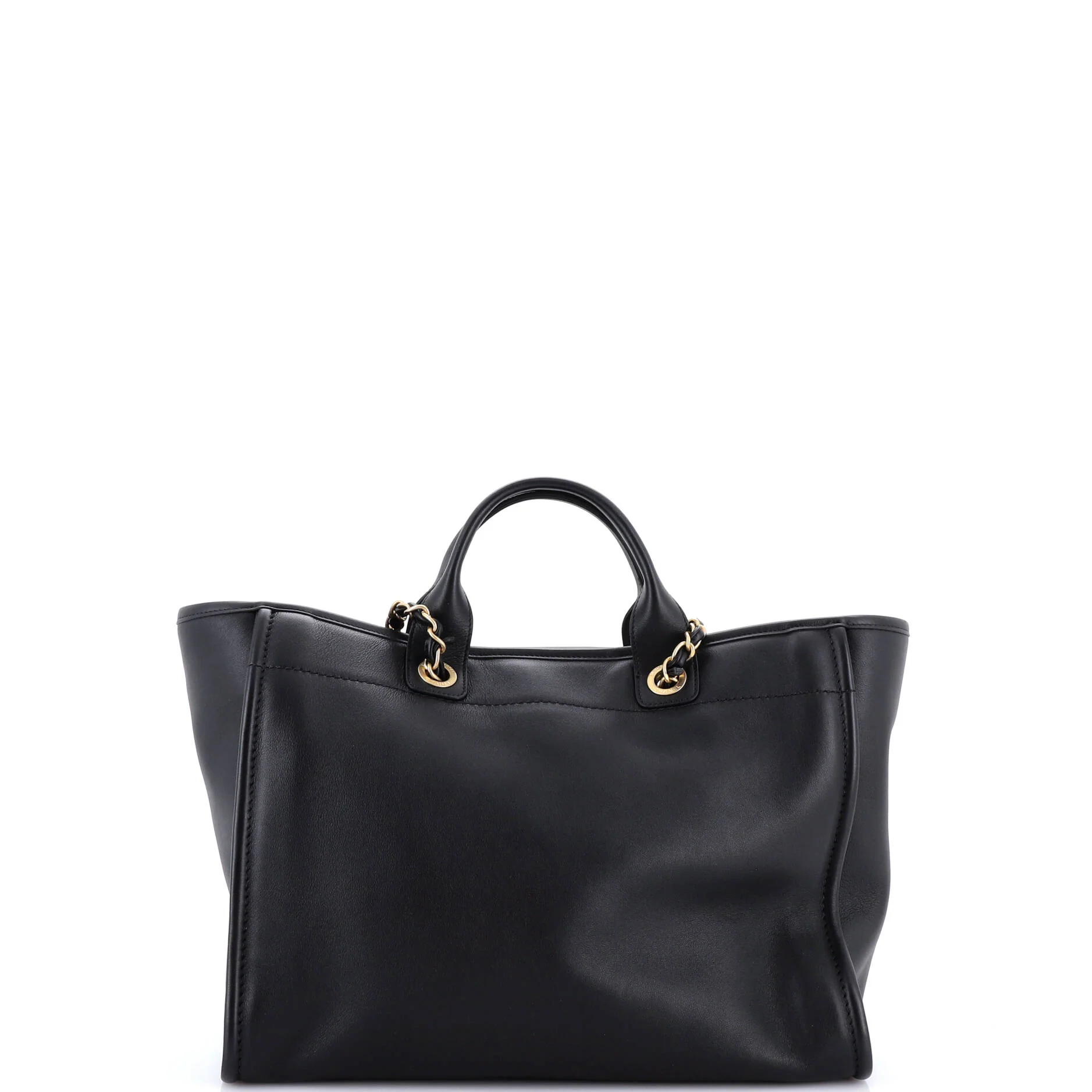 Deauville Tote Calfskin with Enamel Logo Medium - Image 4