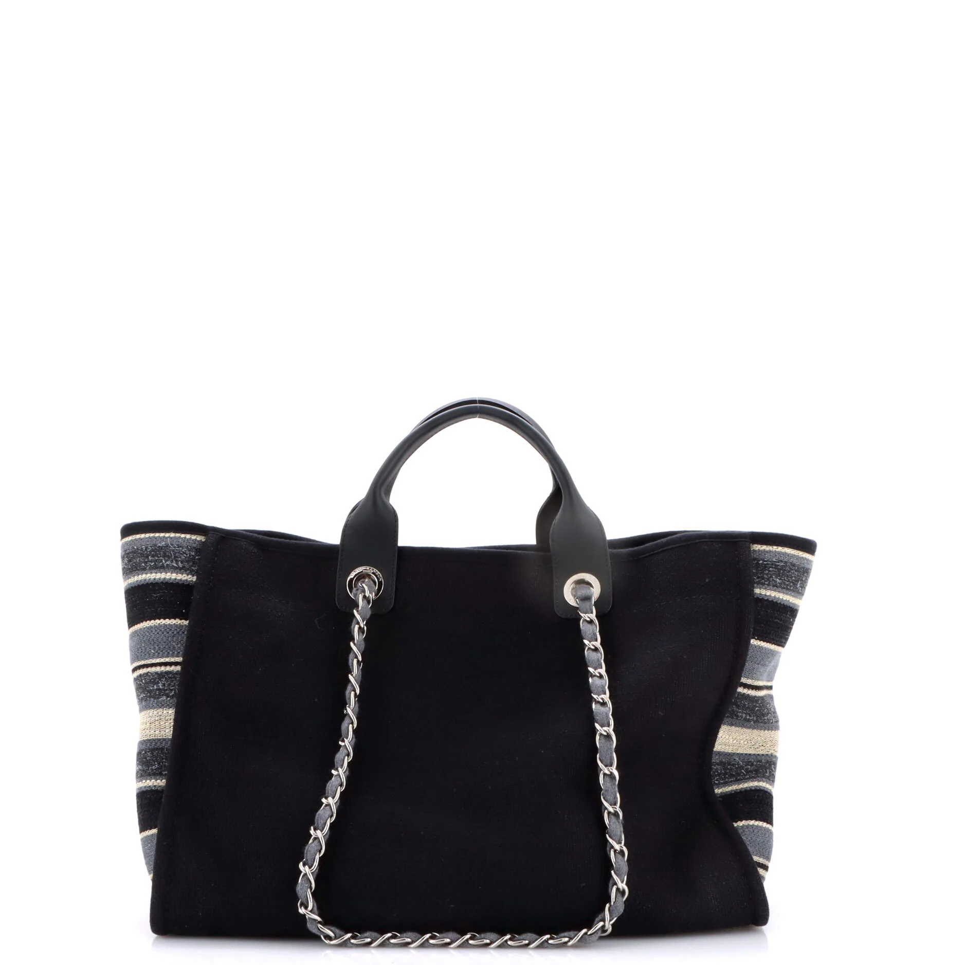 Deauville Tote Canvas with Striped Detail Medium - Image 3