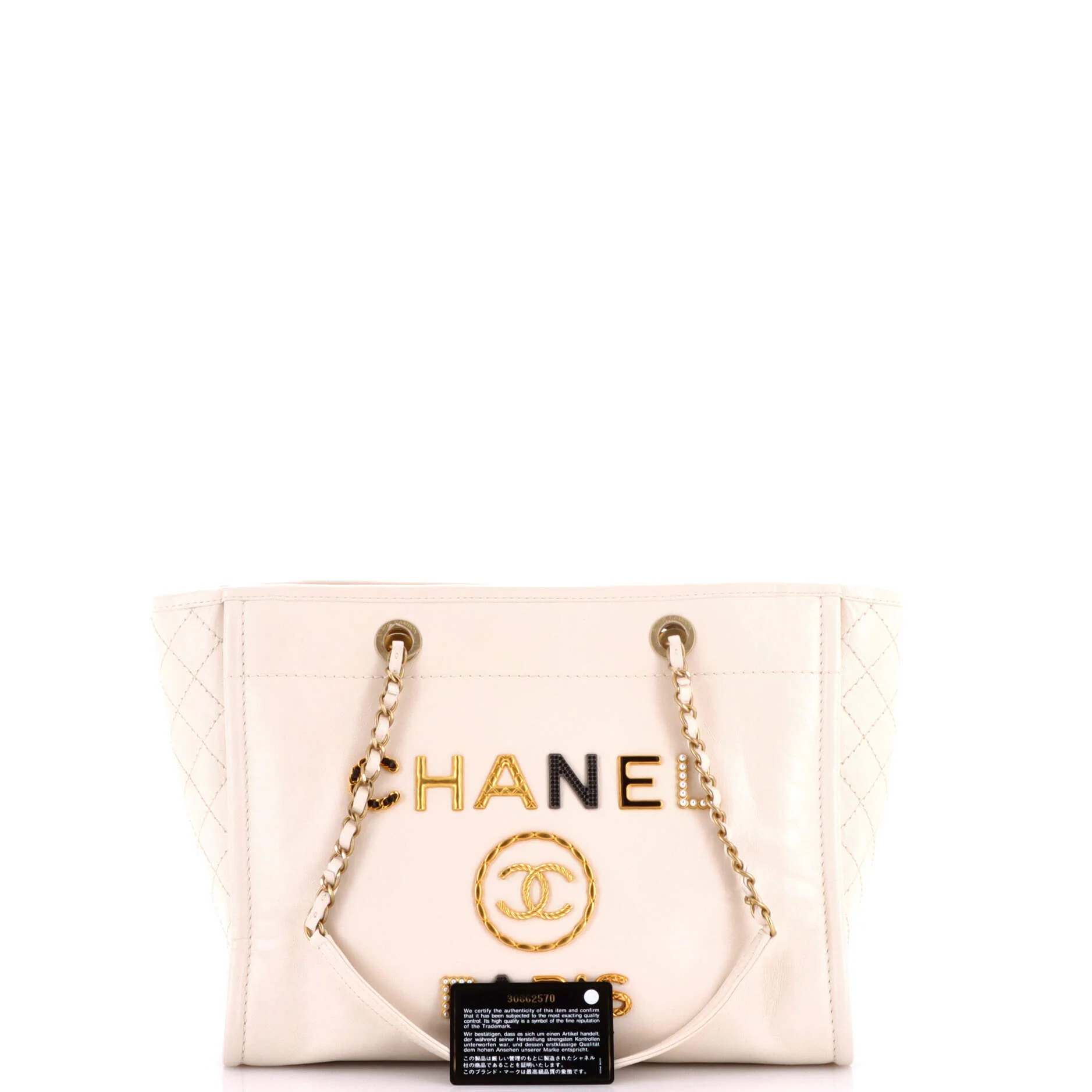 Deauville Tote Embellished Shiny Calfskin Small - Image 2