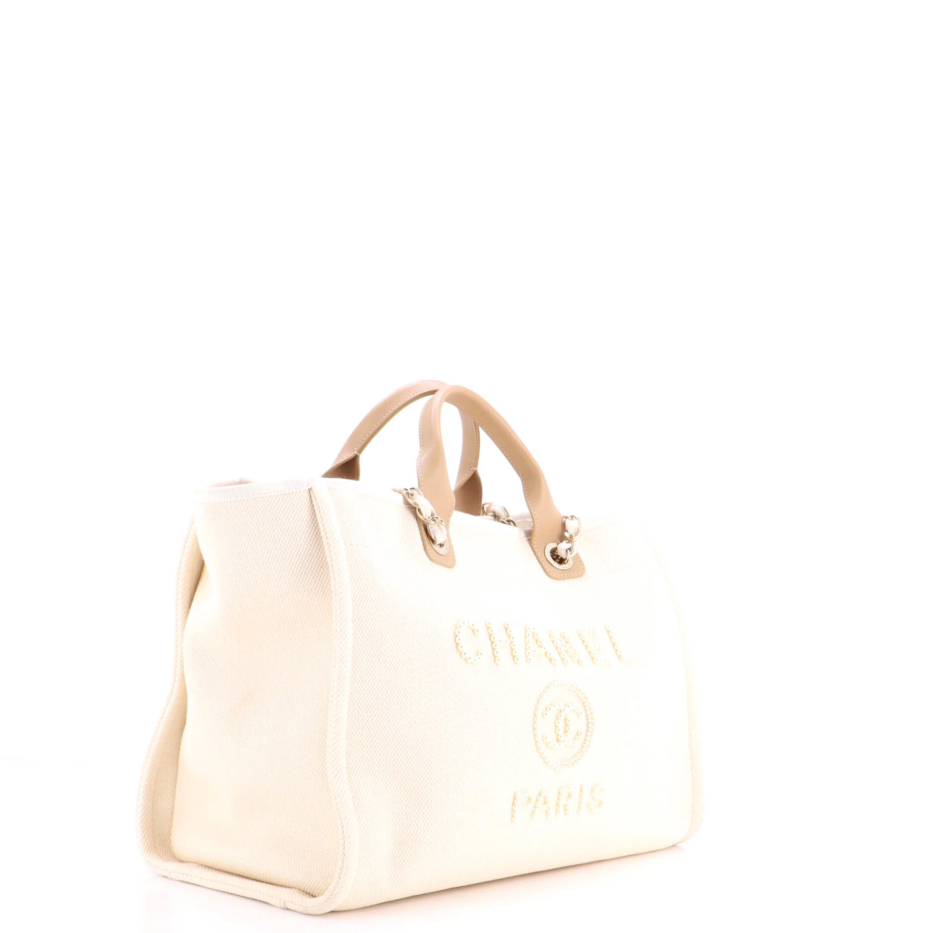 Deauville Tote Pearl Embellished Canvas Medium - Image 2