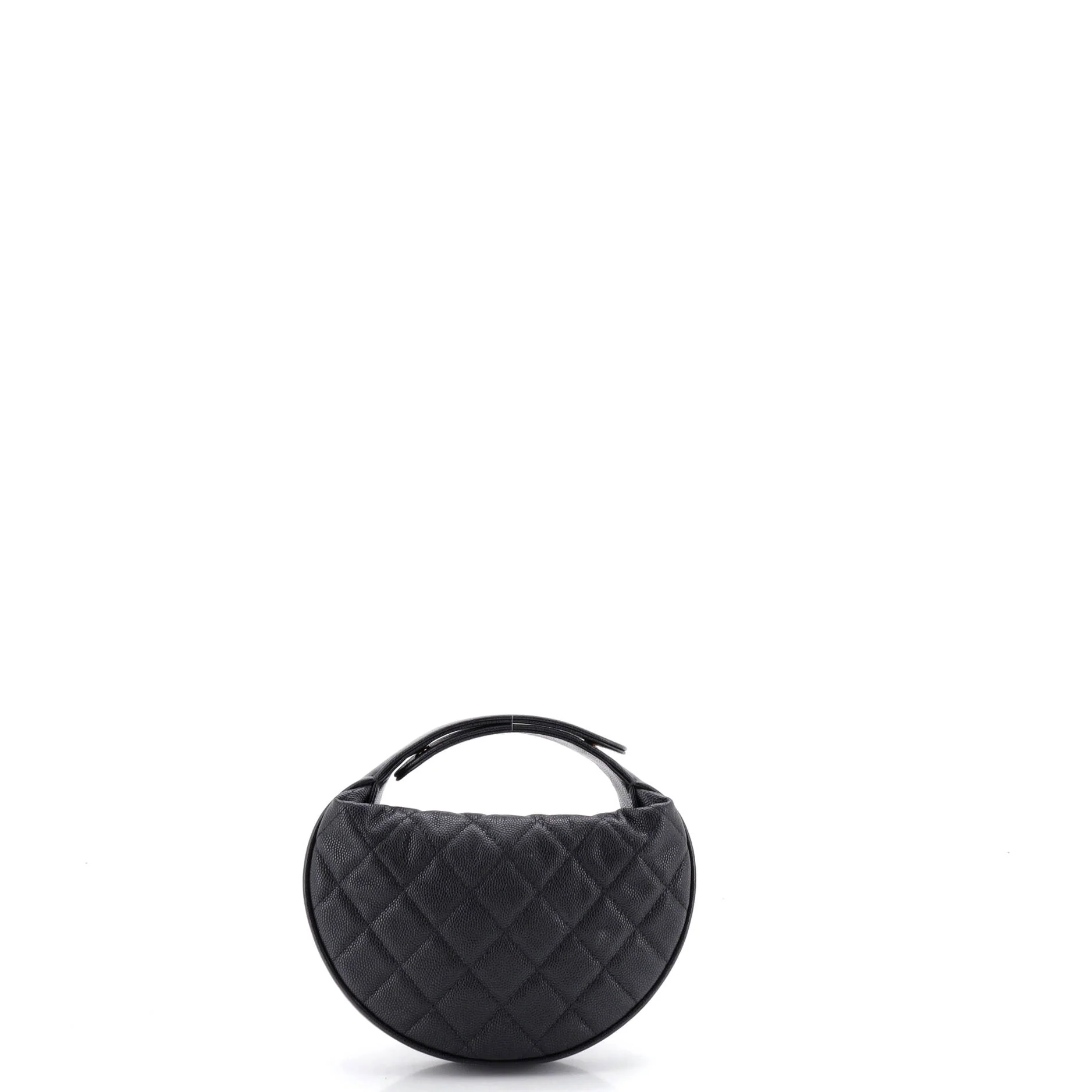 Double Chain Bow Hobo Pouch Quilted Caviar Mini - Image 3