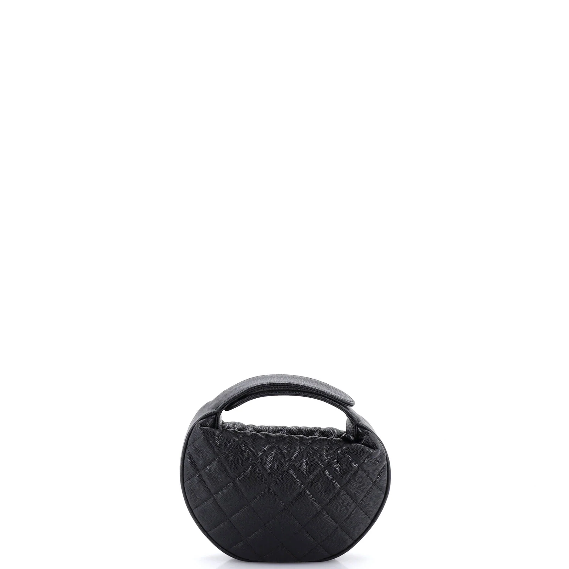 Double Chain Bow Hobo Pouch Quilted Caviar Mini - Image 3