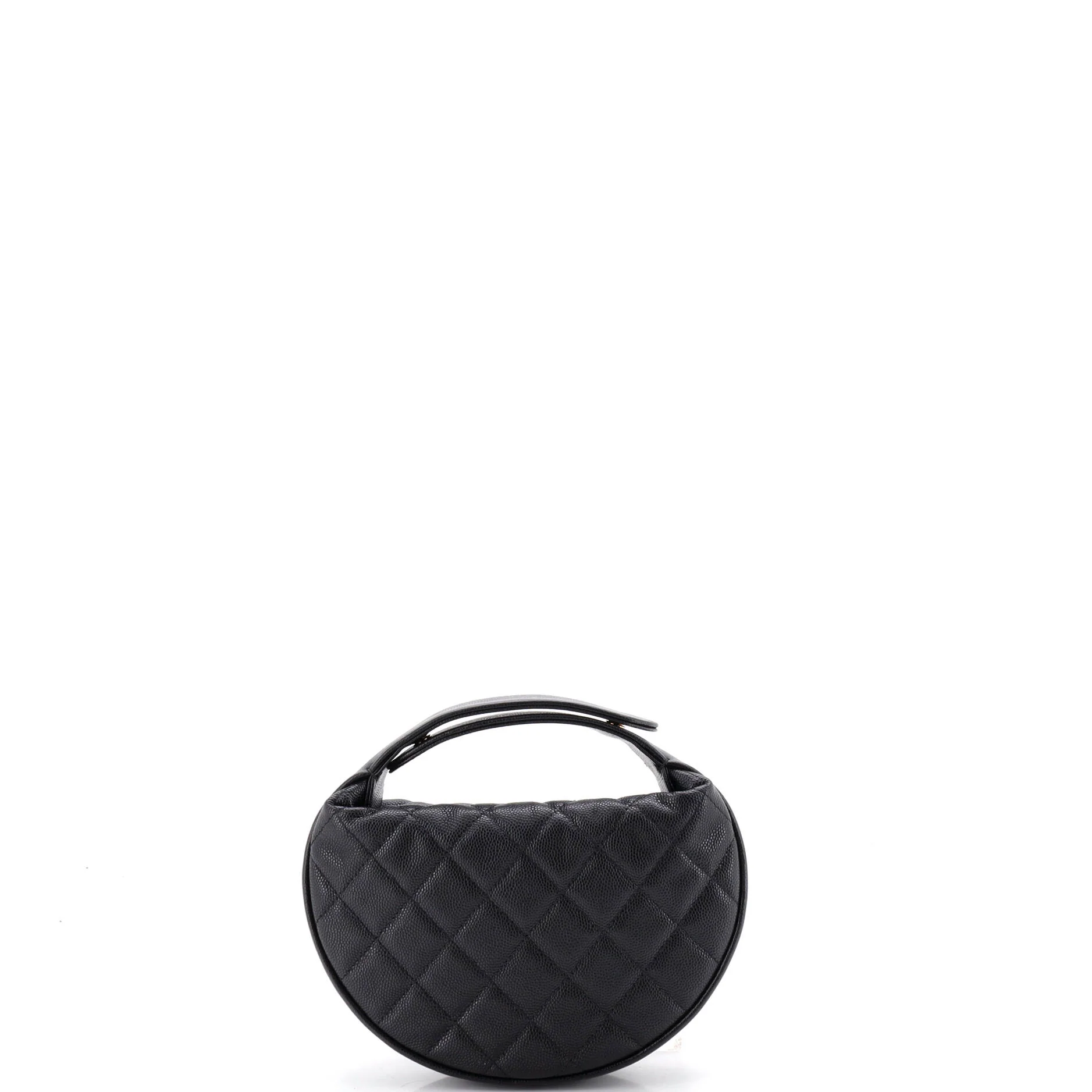 Double Chain Bow Hobo Pouch Quilted Caviar Mini - Image 3