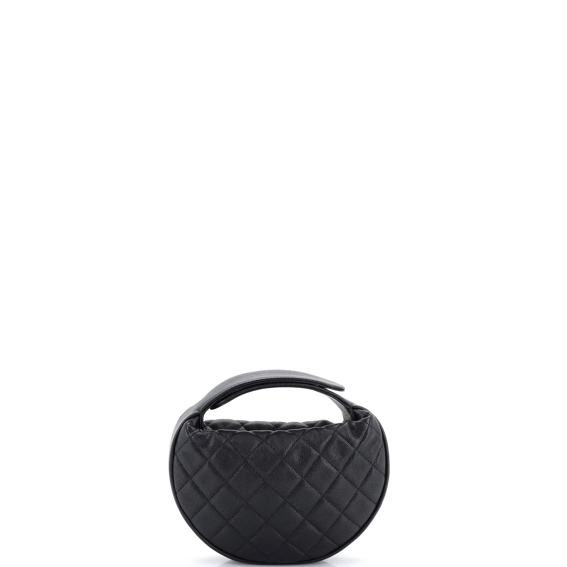 Double Chain Bow Hobo Pouch Quilted Caviar Mini - Image 3