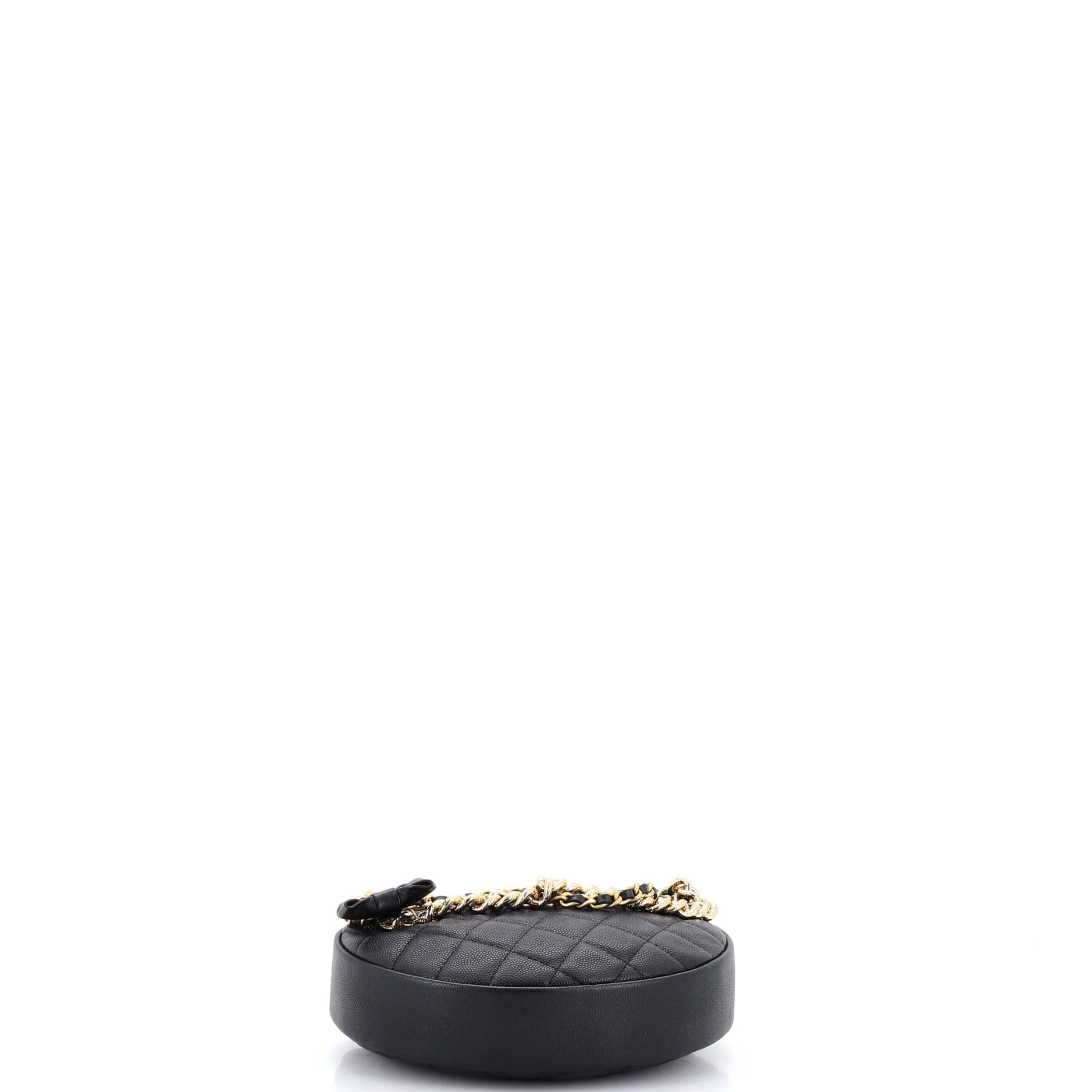Double Chain Bow Hobo Pouch Quilted Caviar Mini - Image 4