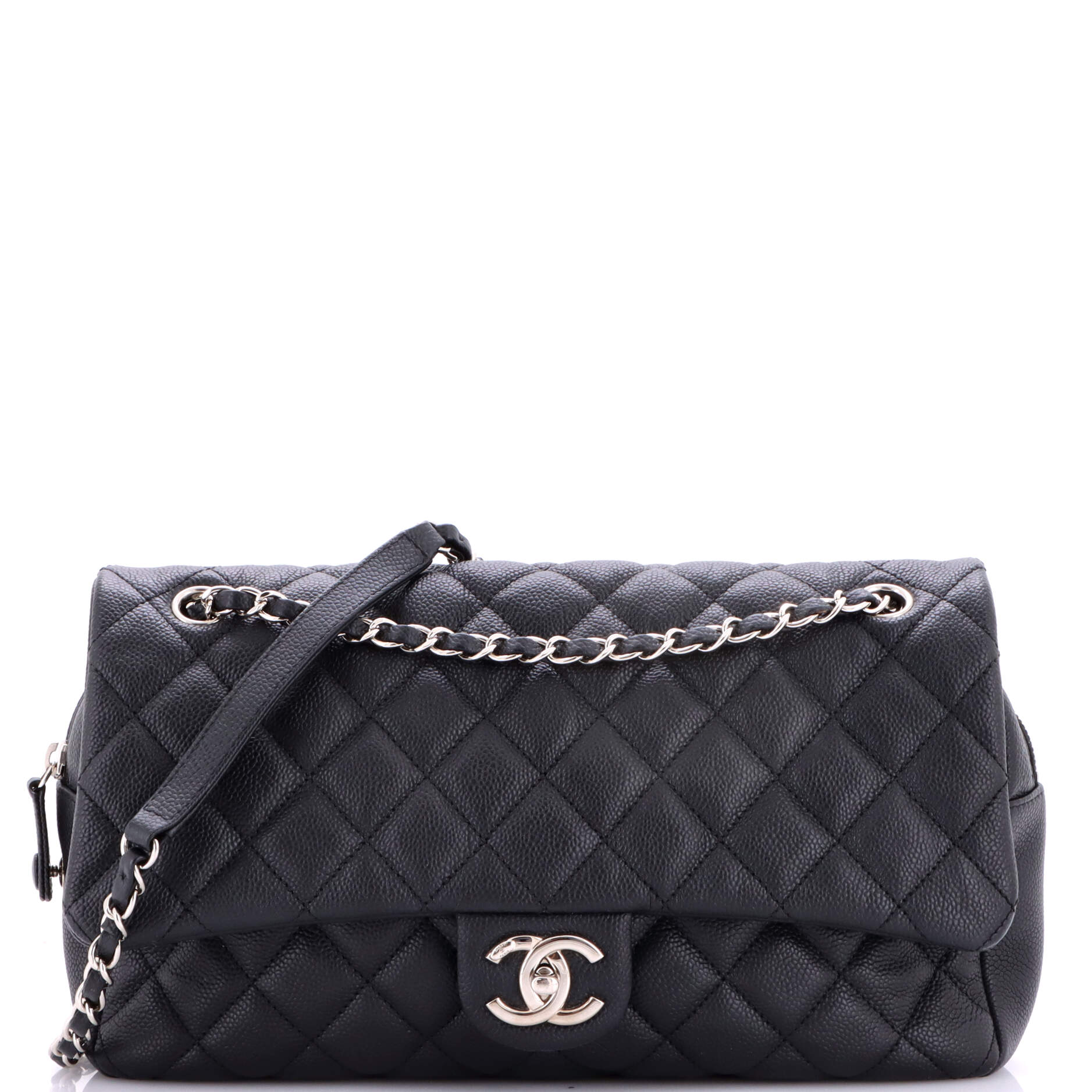 Easy Flap Bag Quilted Caviar Jumbo