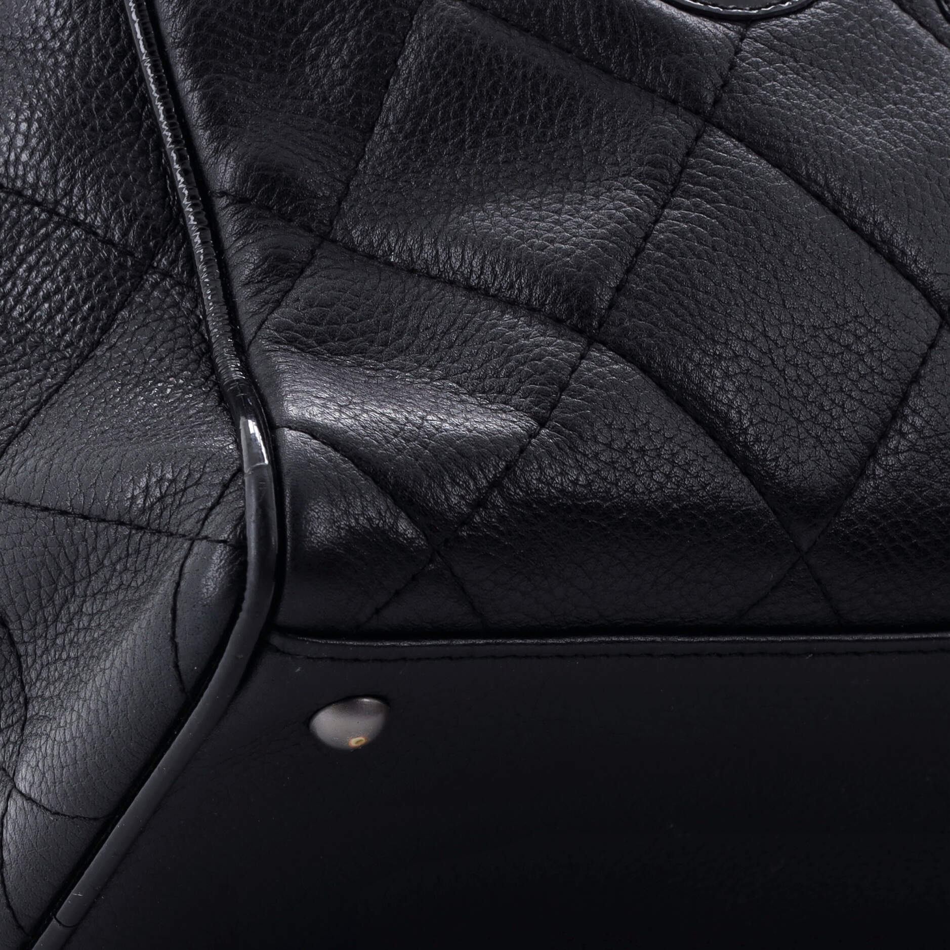 Embossed Logo Bowler Bag Quilted Leather Medium - Image 6