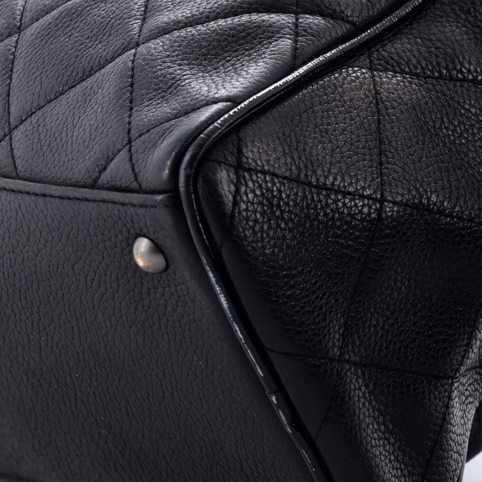 Embossed Logo Bowler Bag Quilted Leather Medium - Image 7