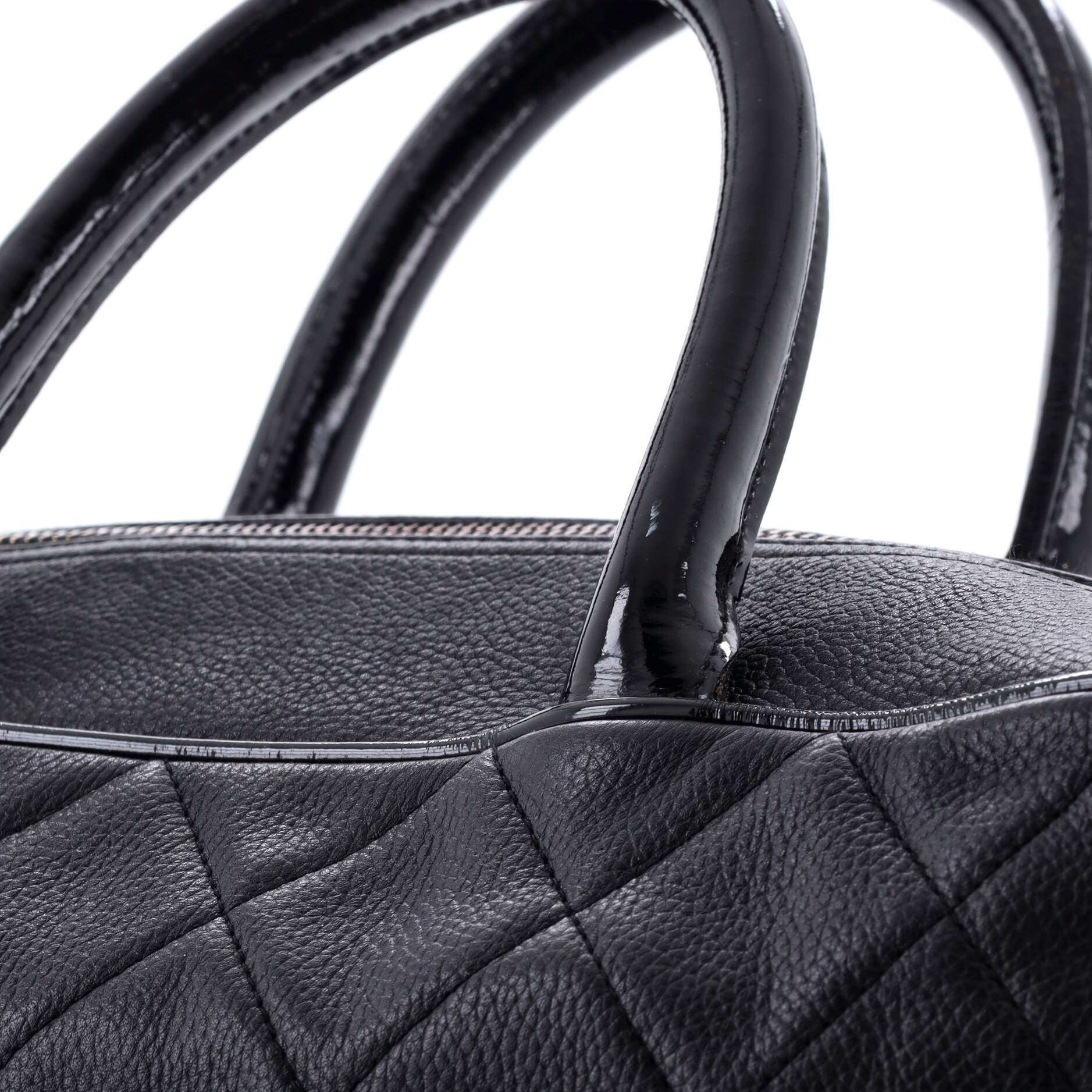 Embossed Logo Bowler Bag Quilted Leather Medium - Image 8