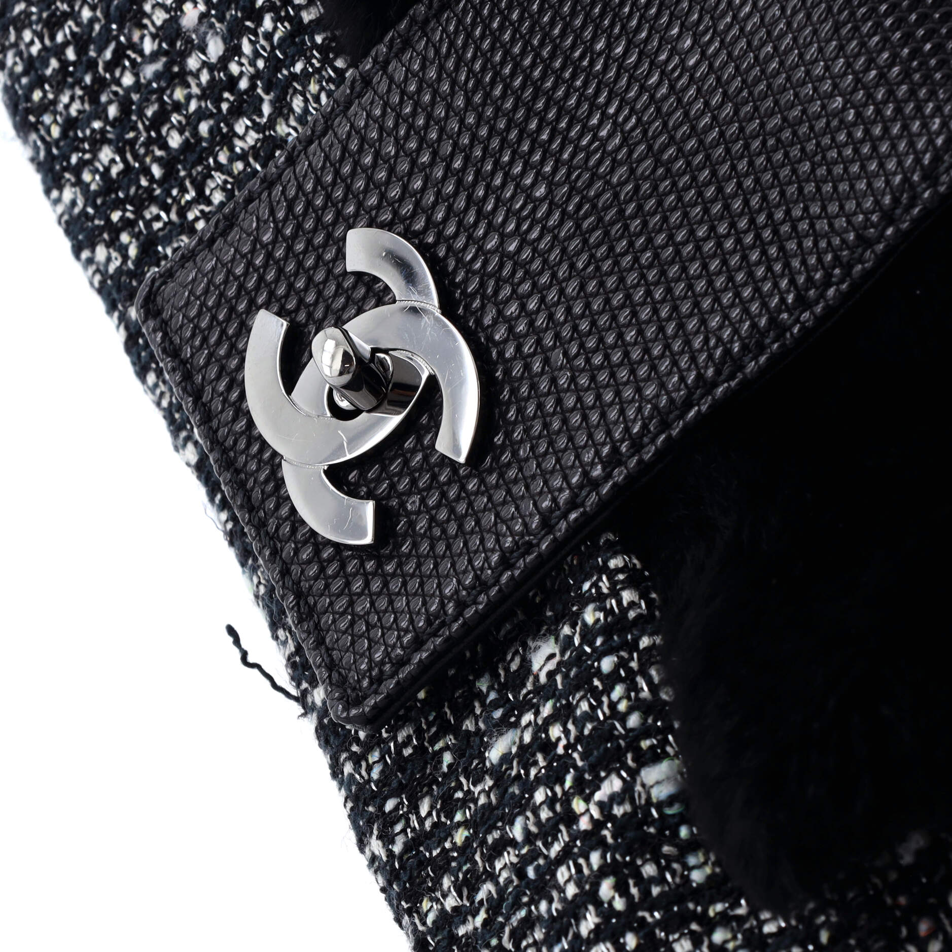 Fantasy Flap Bag Fur and Tweed with Lizard Medium - Image 6