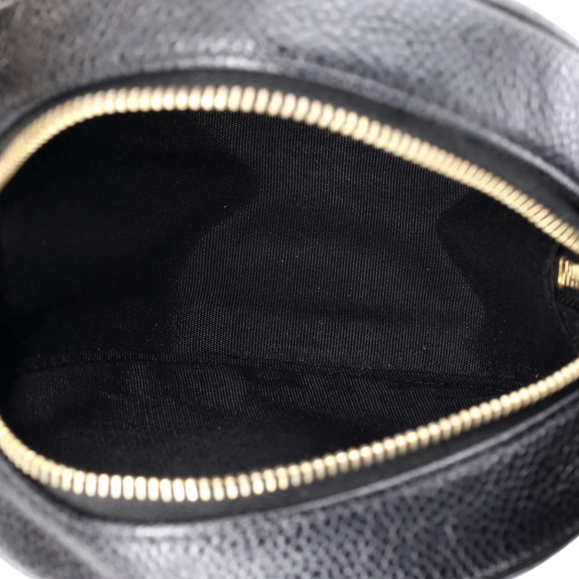 Filigree Round Clutch with Chain Quilted Caviar Mini - Image 5