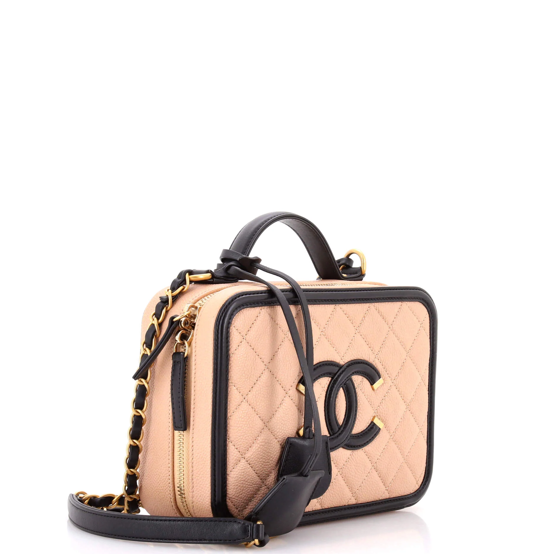Filigree Vanity Case Quilted Caviar Medium - Image 2
