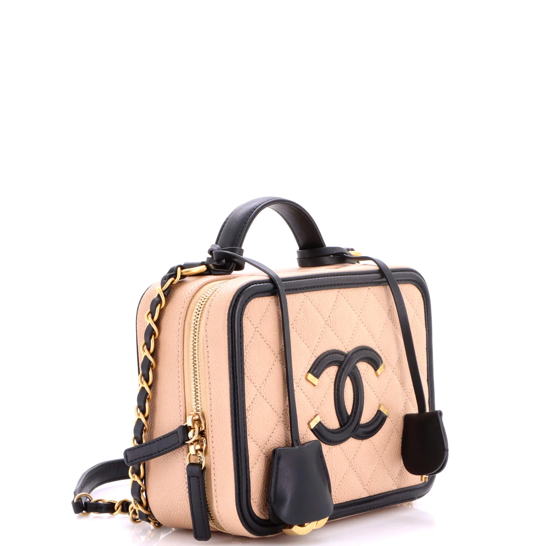 Filigree Vanity Case Quilted Caviar Medium - Image 3